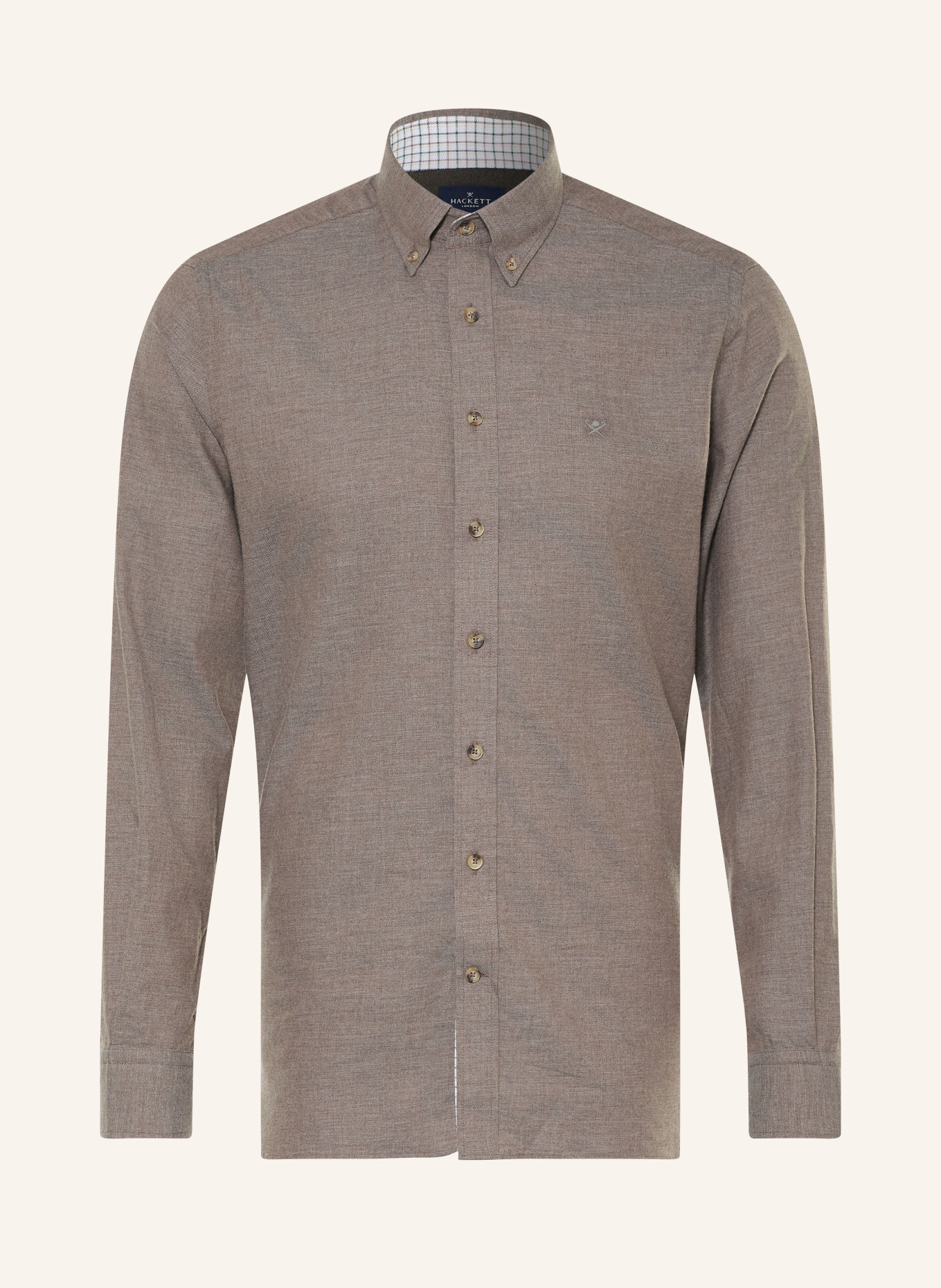 HACKETT LONDON Chemise en flanelle, coupe ajustée: GRIS