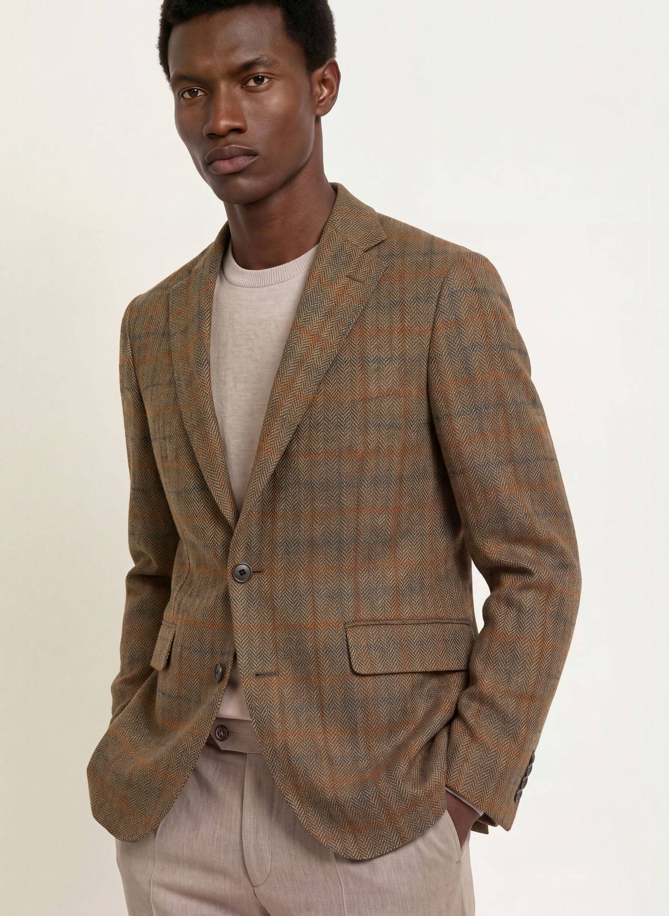 HACKETT LONDON Colbert TATTERSALL Extra Slim Fit: DONKERGROEN / DONKERROOD / DONKERBLAUW