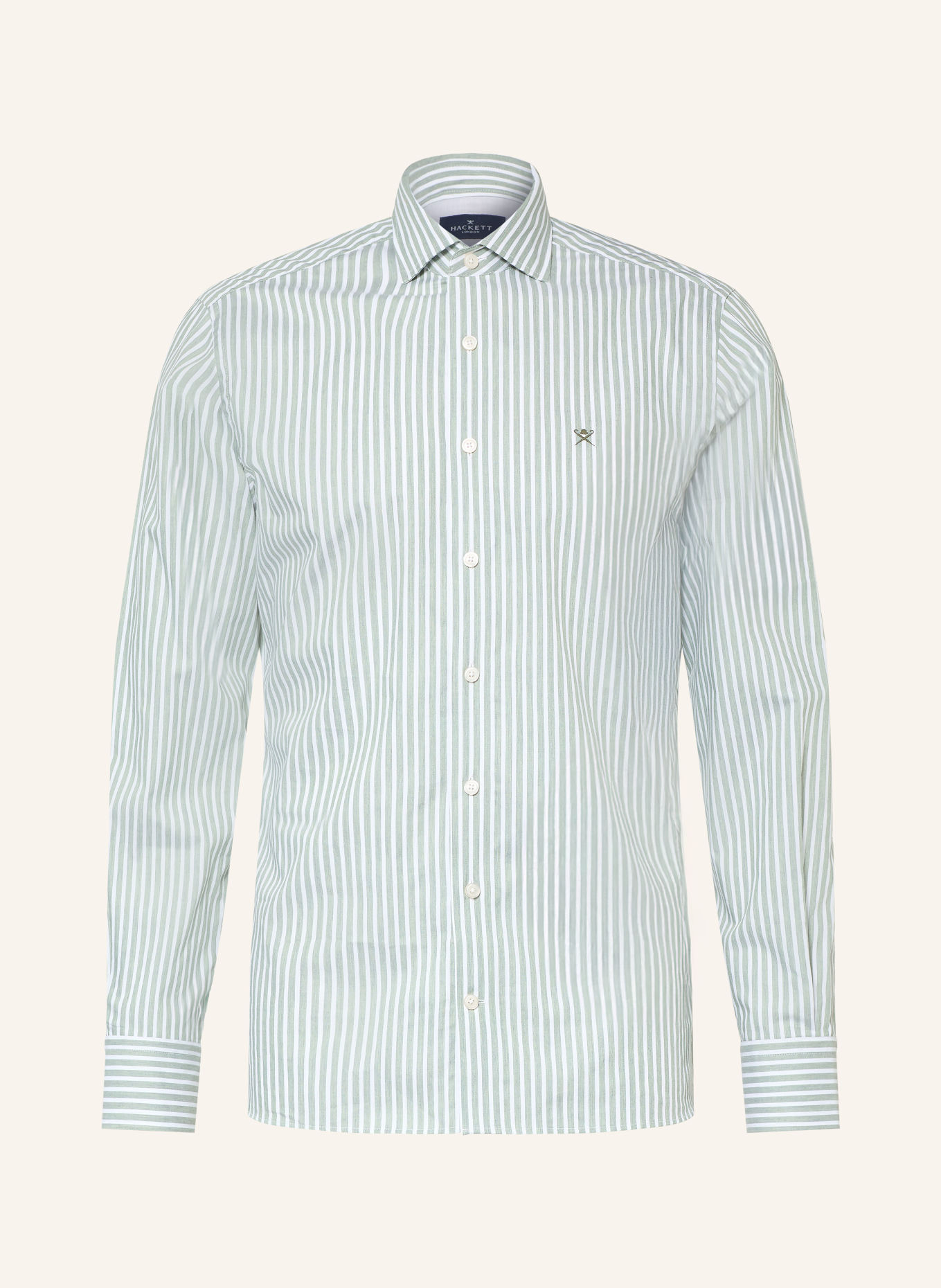 HACKETT LONDON Overhemd Tailored Fit: GROEN / WIT