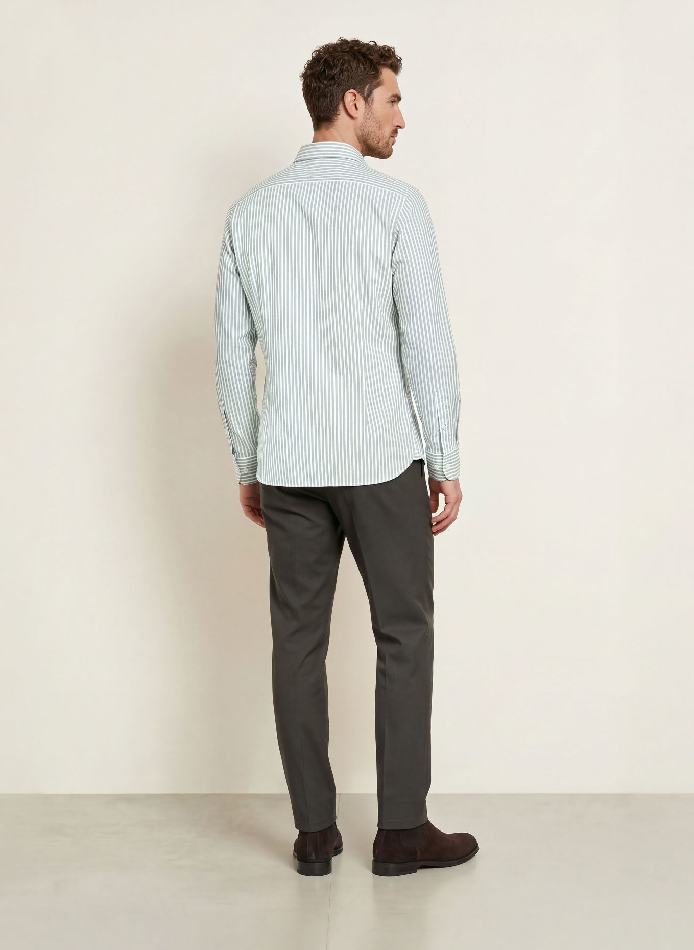 HACKETT LONDON Overhemd Tailored Fit: GROEN / WIT