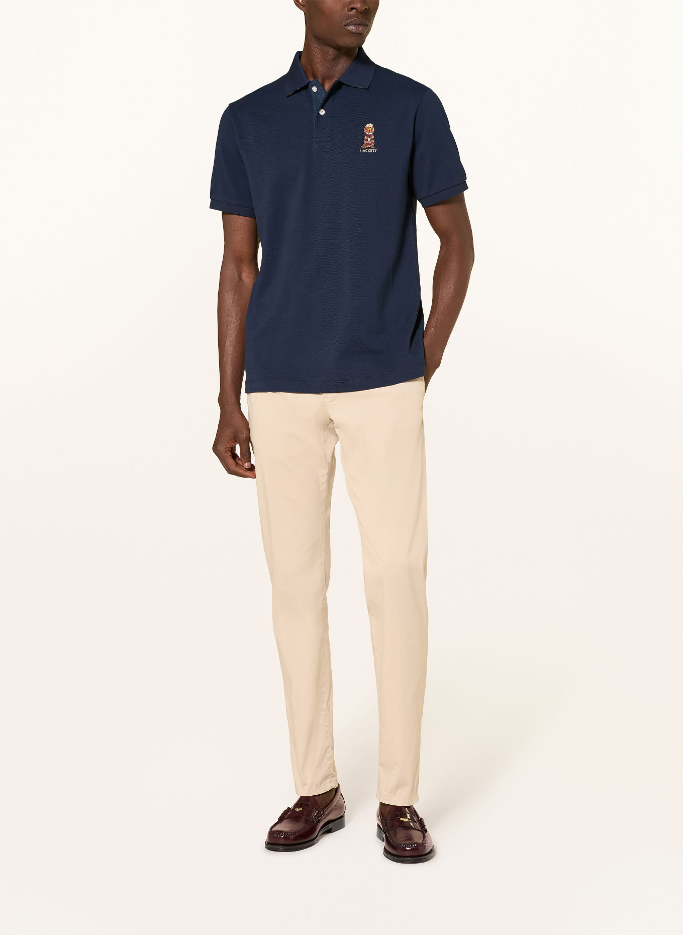 HACKETT LONDON Piqué-poloshirt HERITAGE HARRY Classic Fit: DONKERBLAUW