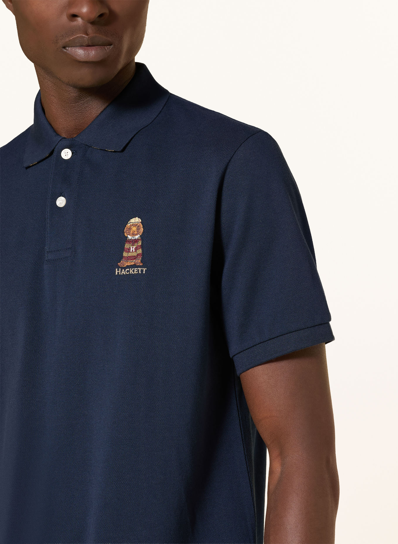 HACKETT LONDON Piqué-poloshirt HERITAGE HARRY Classic Fit: DONKERBLAUW