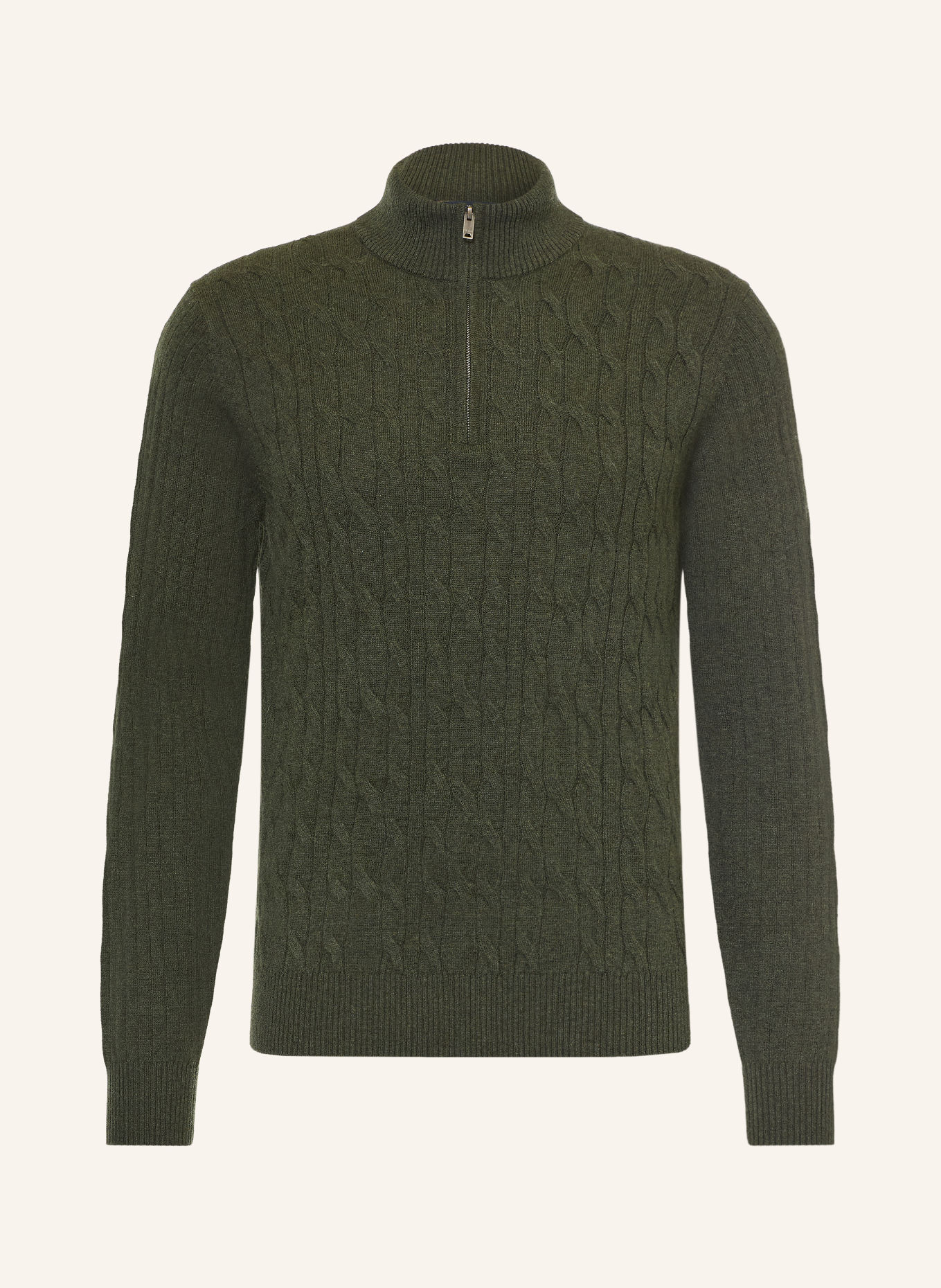 HACKETT LONDON Pulover cu guler înalt: VERDE ÎNCHIS