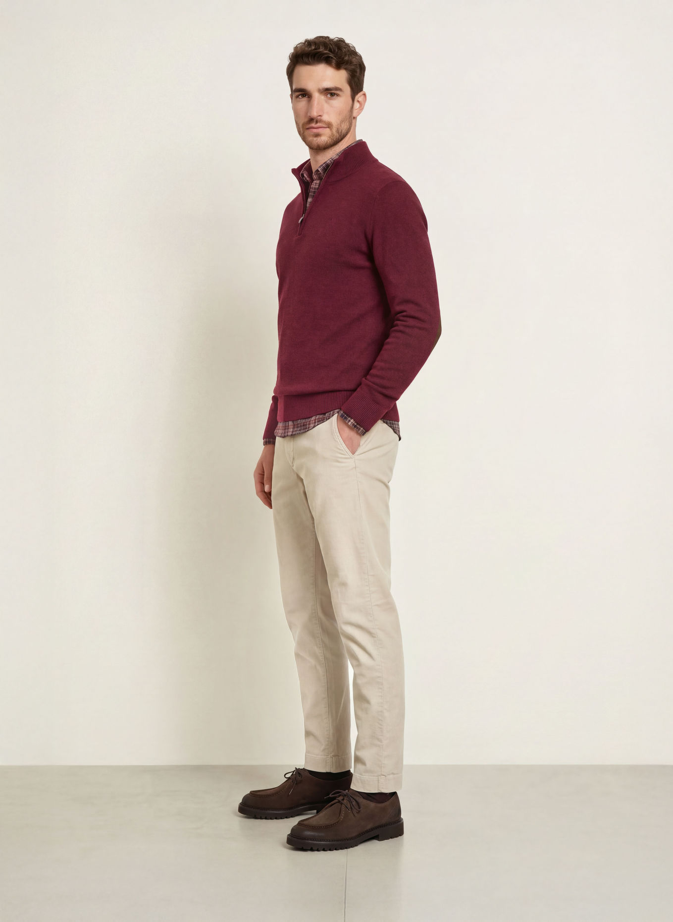 HACKETT LONDON Pantalon en velours côtelé KENSINGTON, coupe slim: CRÈME