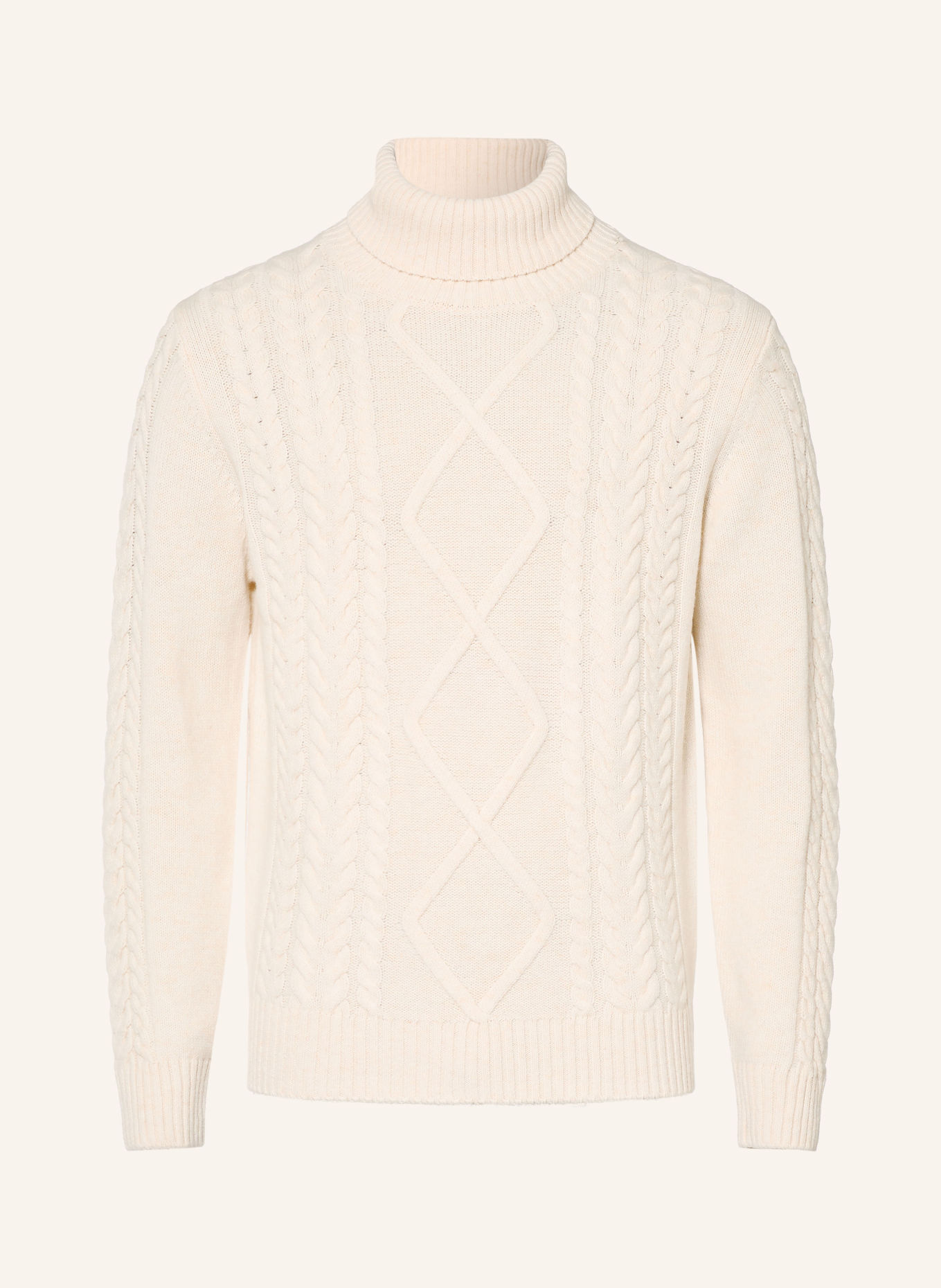HACKETT LONDON Turtleneck sweater made with merino wool: CREAM