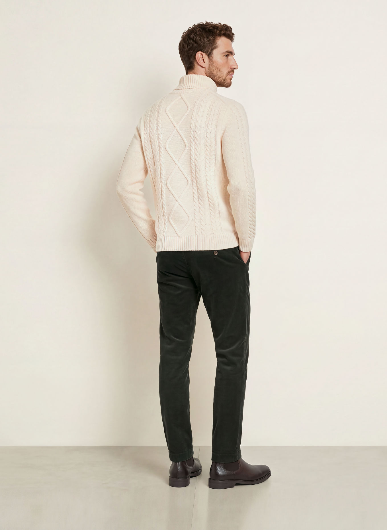 HACKETT LONDON Turtleneck sweater made with merino wool: CREAM