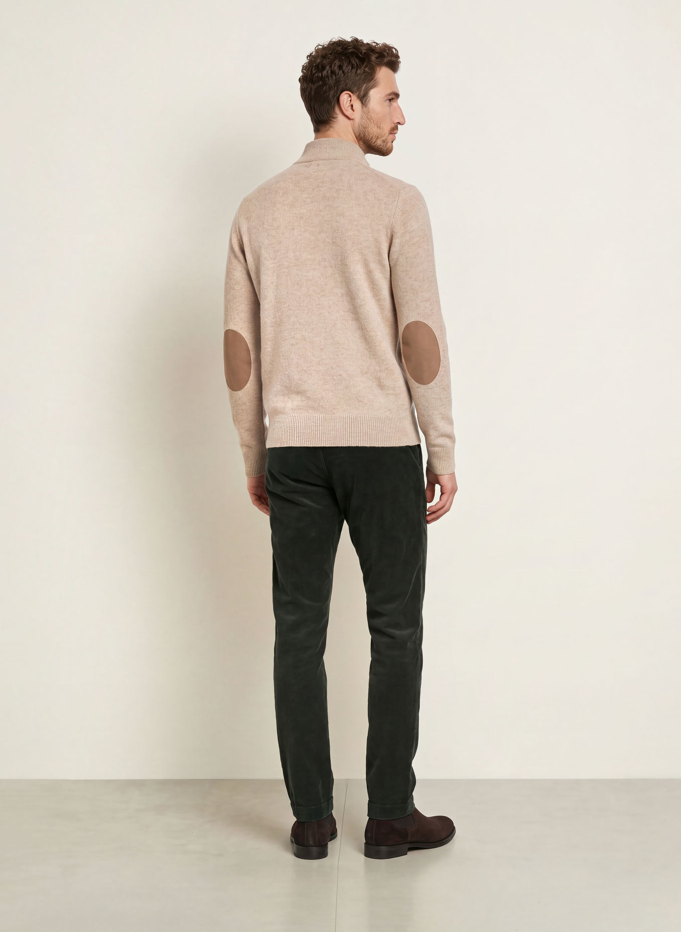 HACKETT LONDON Pull col zippé: MARRON CLAIR
