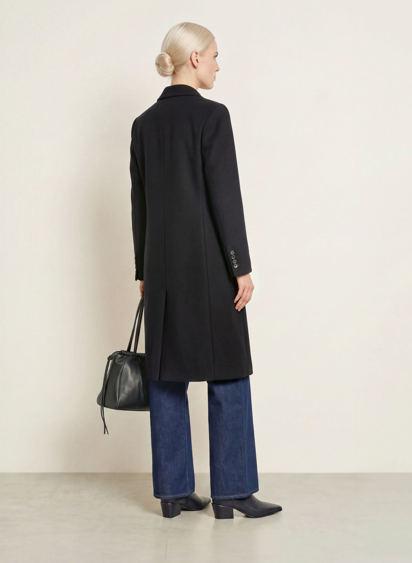 TOMMY HILFIGER Wollen mantel: ZWART