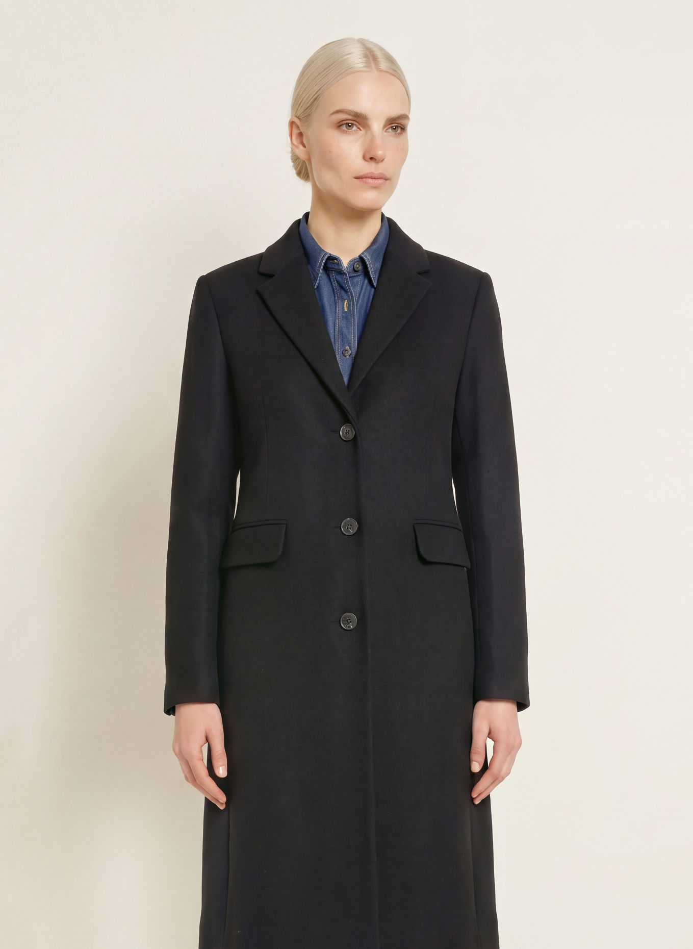 TOMMY HILFIGER Wollen mantel: ZWART