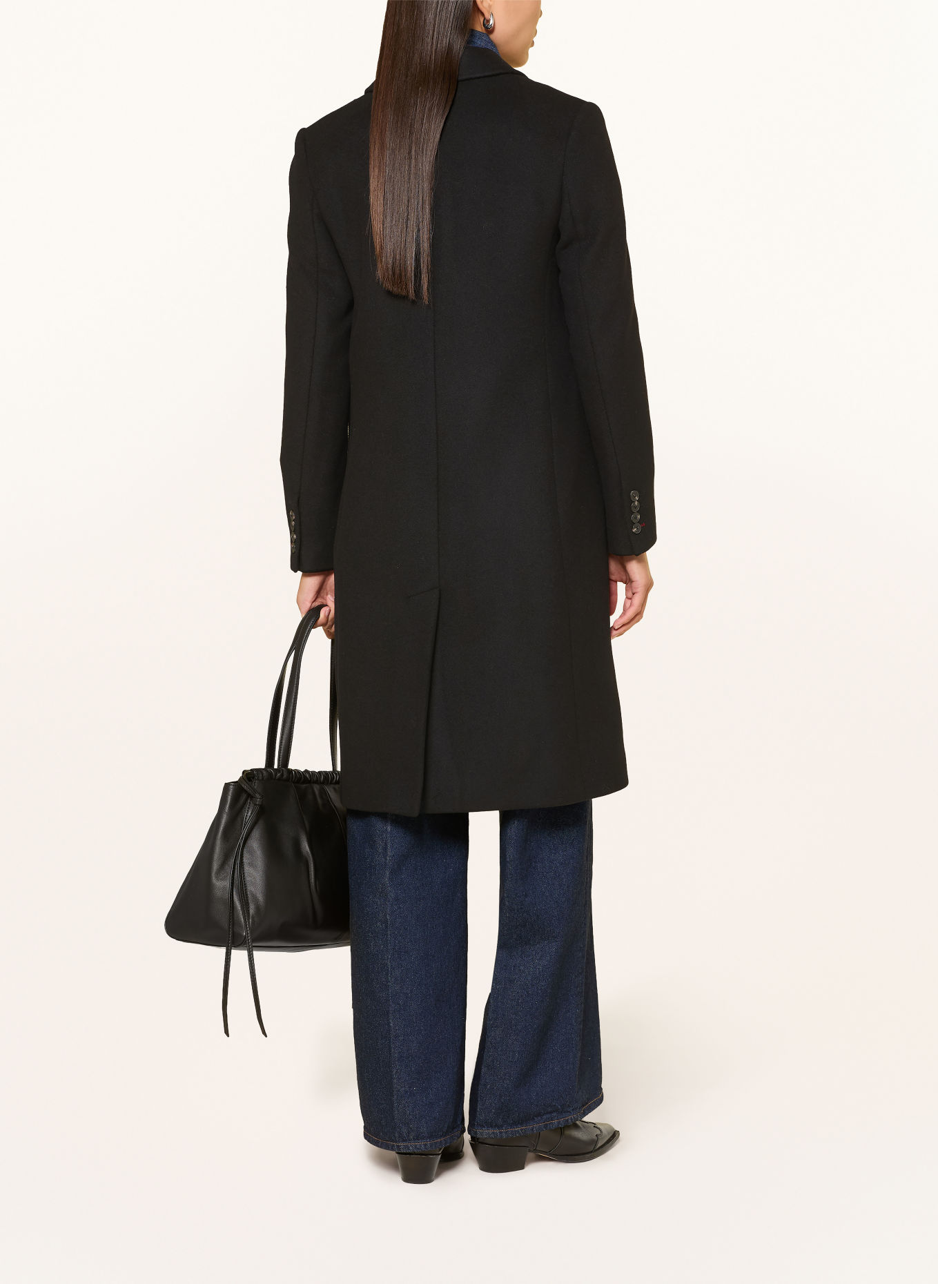 TOMMY HILFIGER Wollen mantel: ZWART