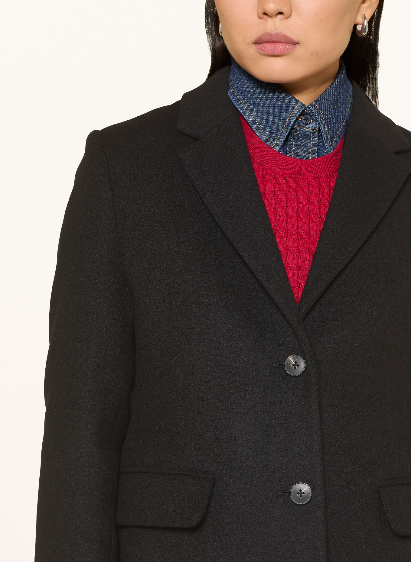 TOMMY HILFIGER Wollen mantel: ZWART