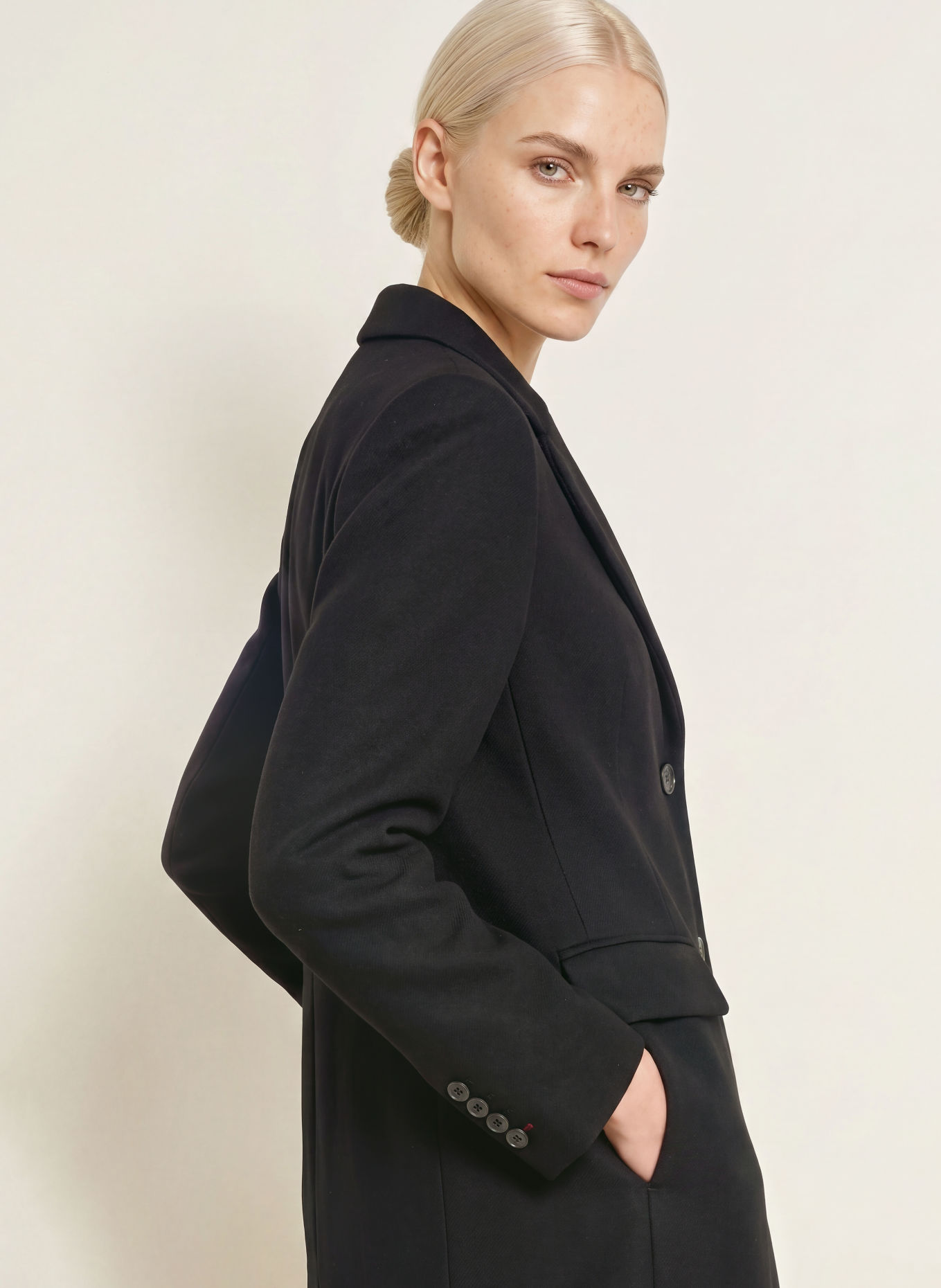 TOMMY HILFIGER Wollen mantel: ZWART