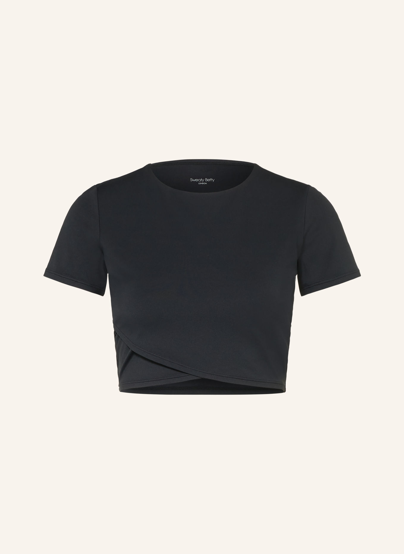 Sweaty Betty Kort funktionstrøje ALL DAY med viklingslook: SORT