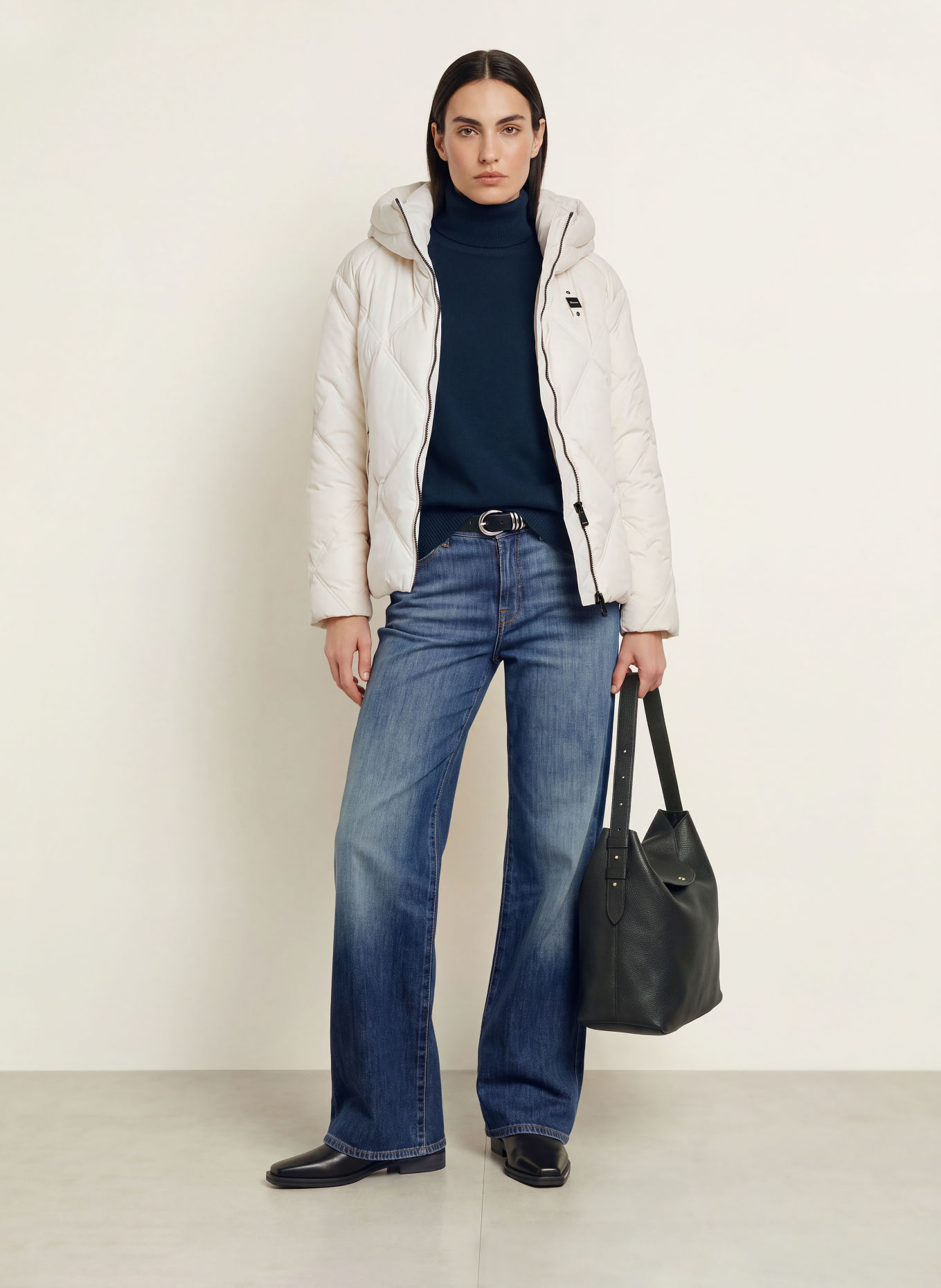 Blauer Daunenjacke TYNDALE: WEISS