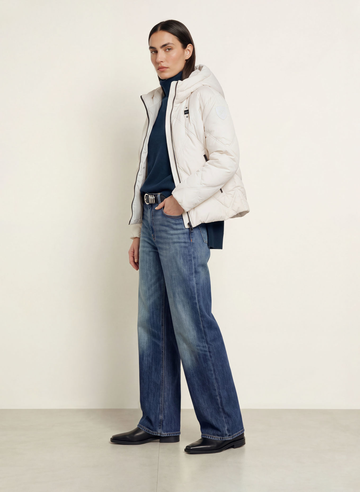 Blauer Daunenjacke TYNDALE: WEISS