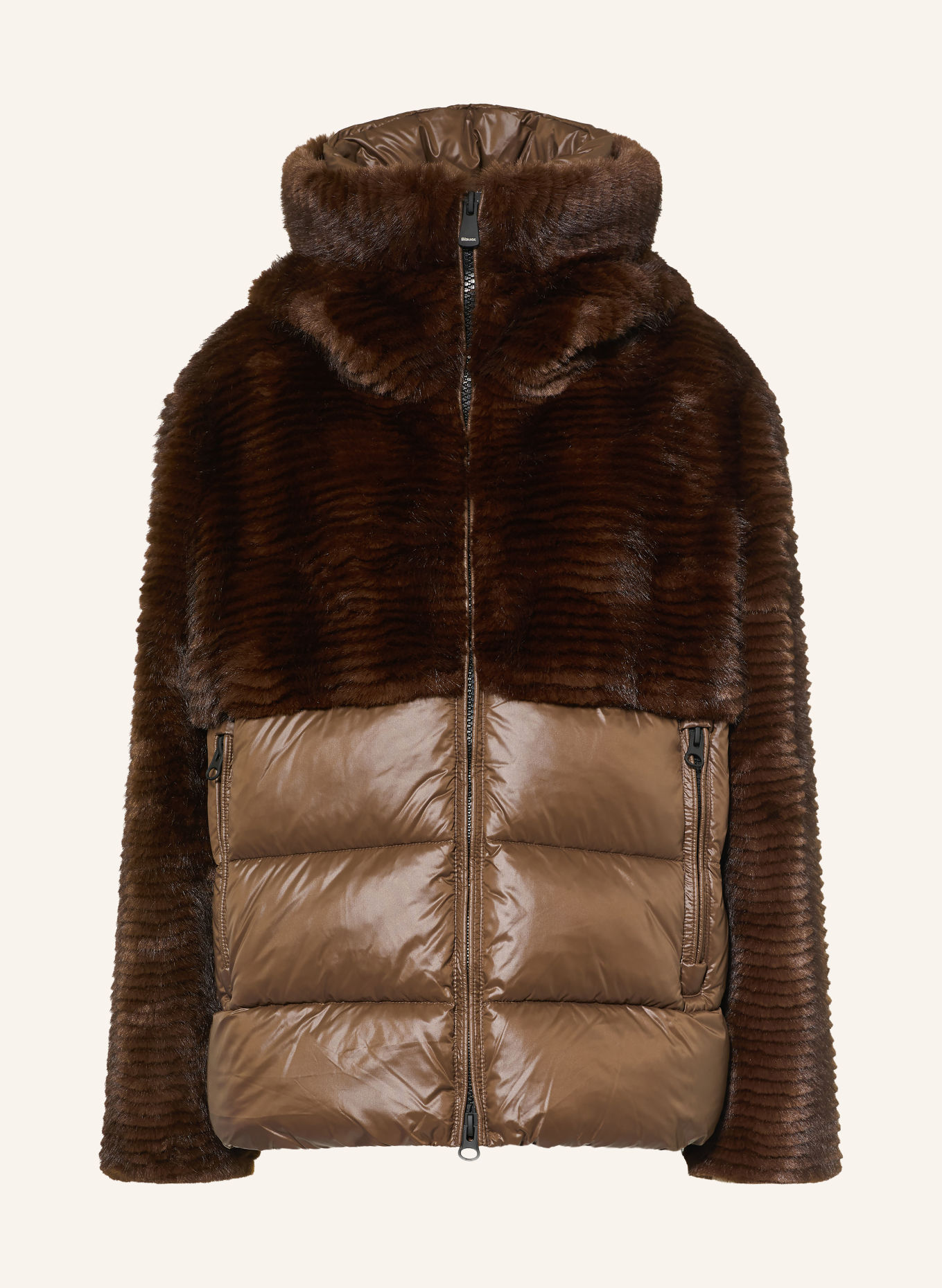 Blauer Veste en fausse fourrure FANEVIL dans un mélange de matières: MARRON FONCÉ