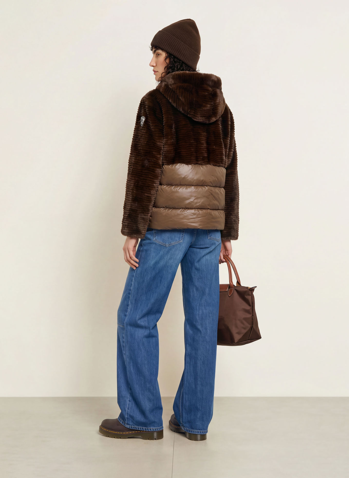 Blauer Veste en fausse fourrure FANEVIL dans un mélange de matières: MARRON FONCÉ