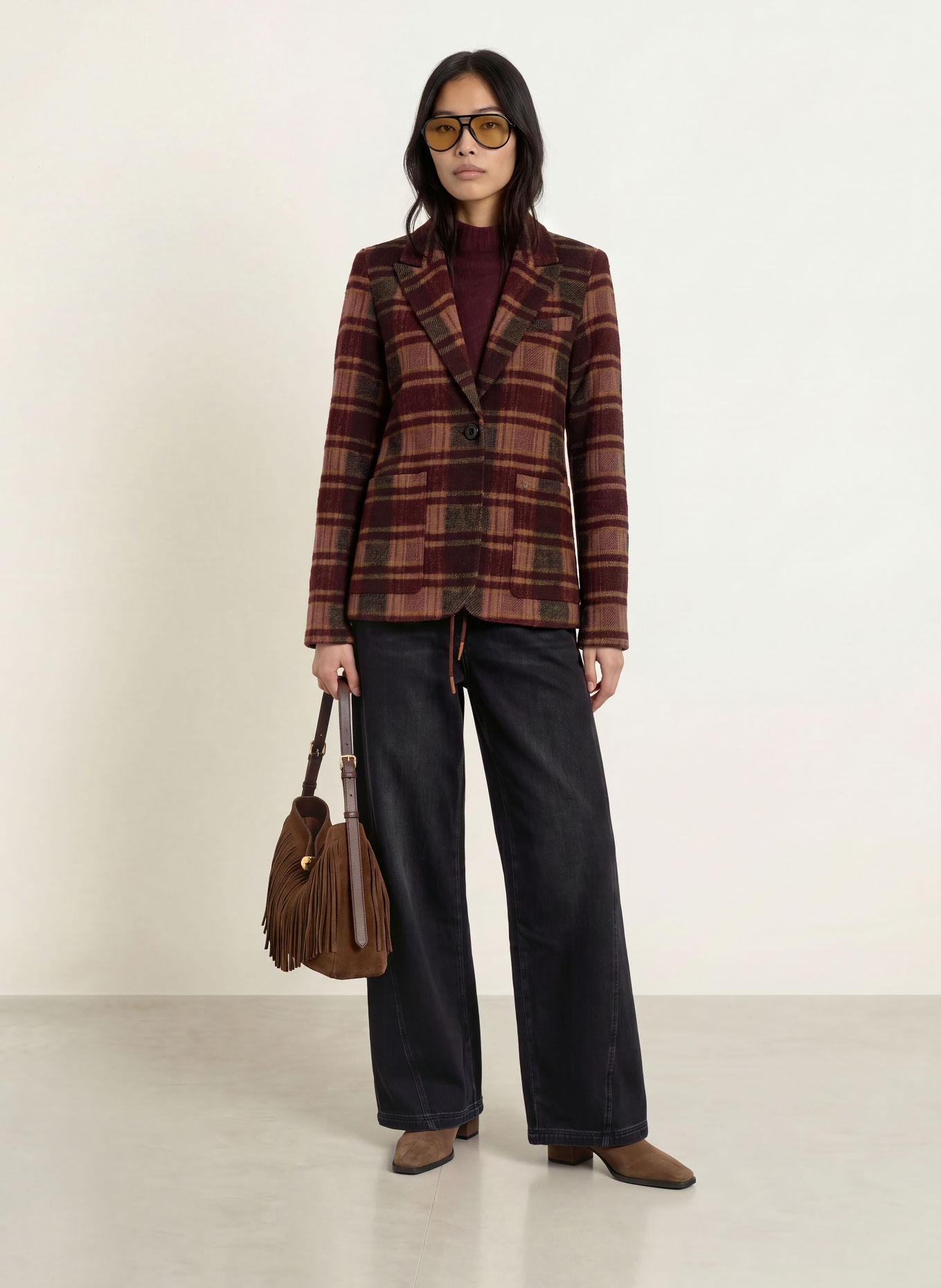MOS MOSH Blazer MMMANJA: BEIGE / ECRU / DONKERROOD