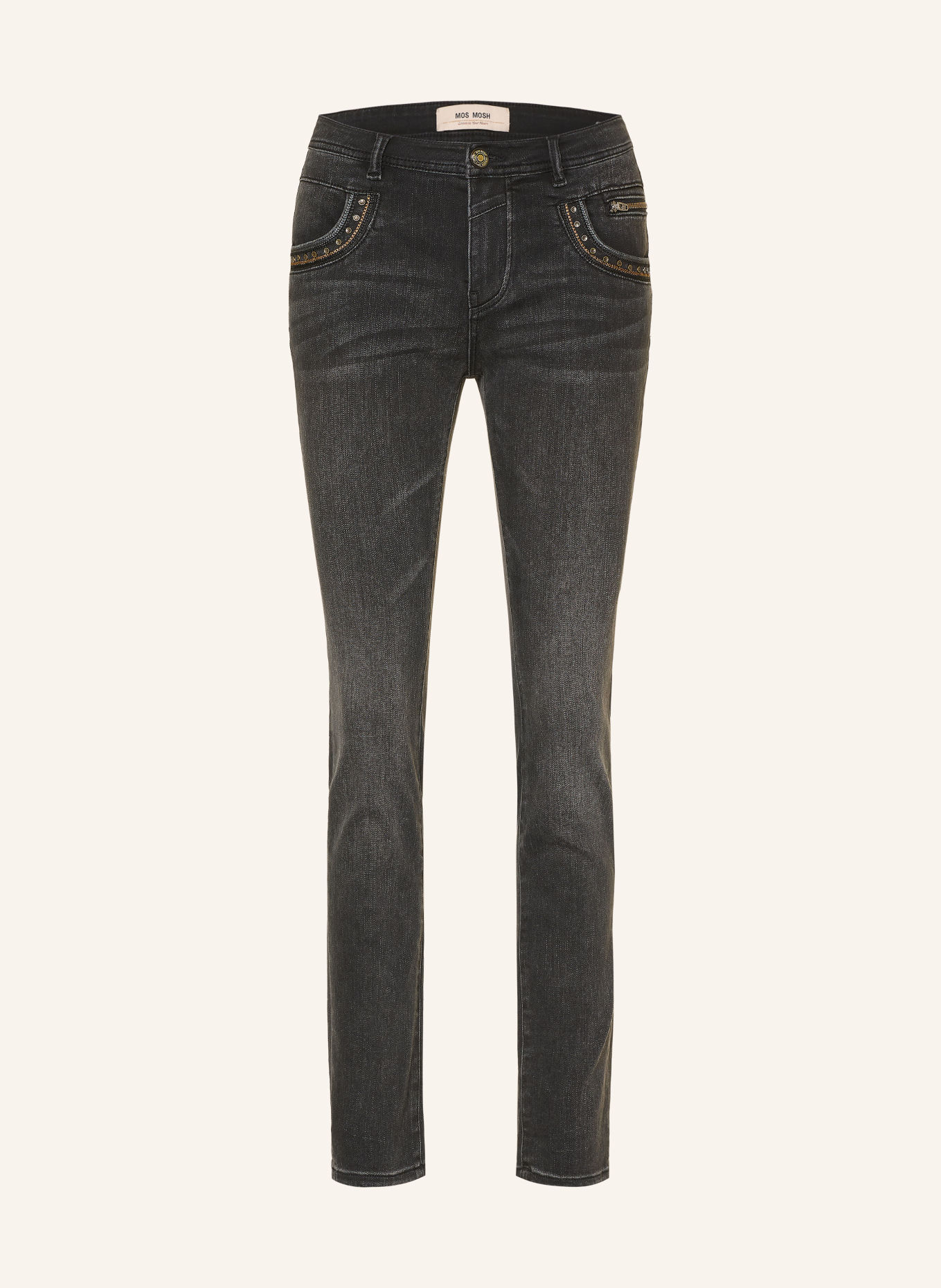 MOS MOSH Jean skinny MMNAOMI TENI avec rivets: 850 GREY