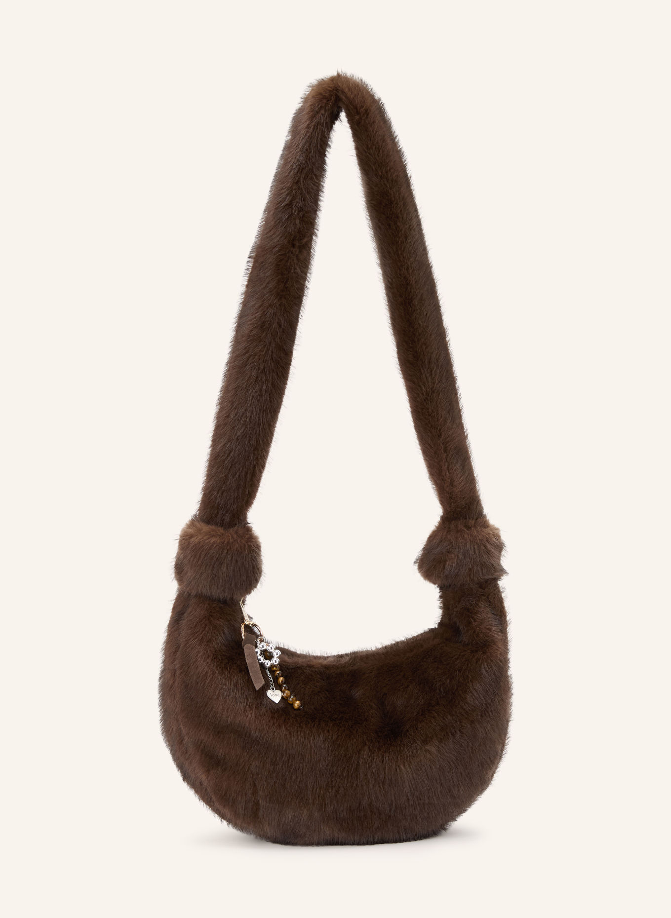 MOS MOSH Sac à bandoulière MMCIA en fausse fourrure: MARRON FONCÉ