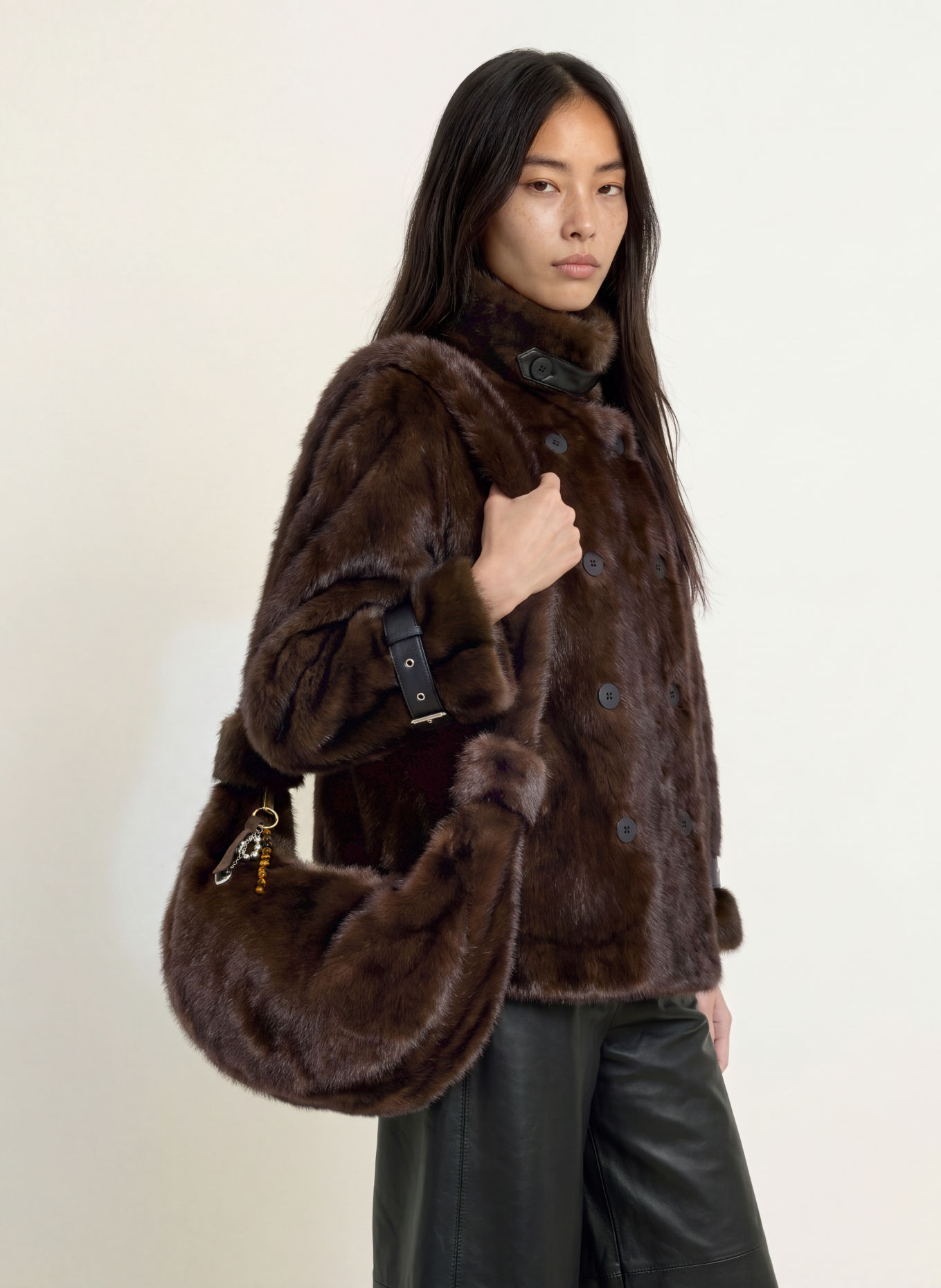 MOS MOSH MMCIA Crossbody Bag Made of Faux Leather: DARK BROWN