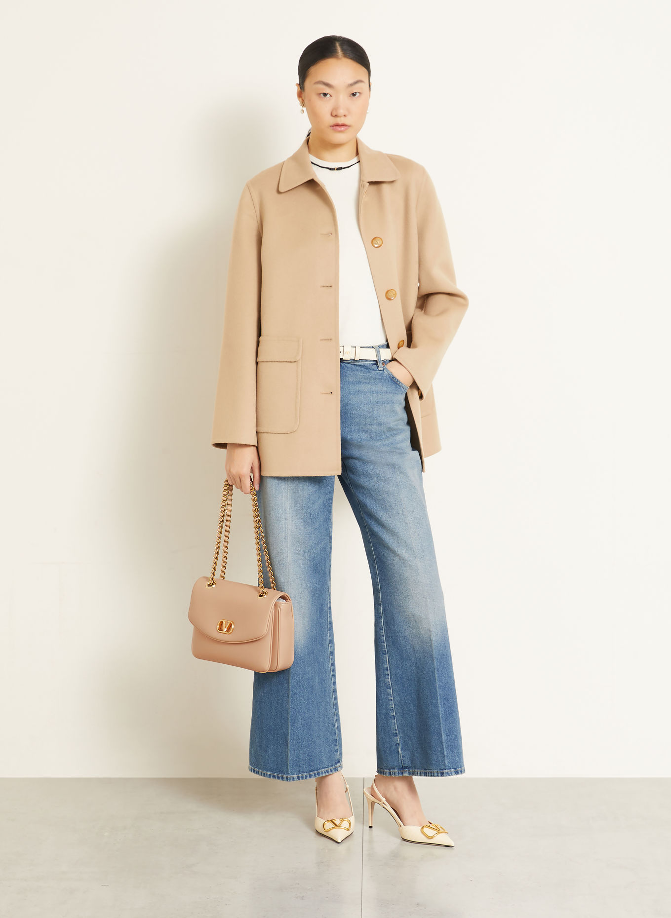 VALENTINO GARAVANI DJUNA MEDIUM Shoulder Bag: ROSE / GOLD