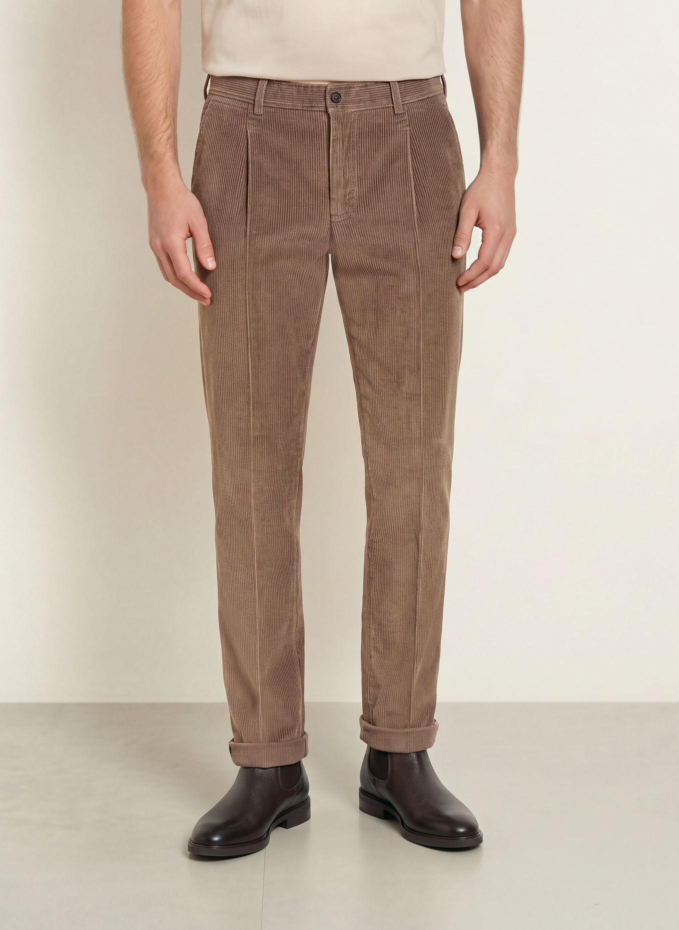 PT TORINO Cordchino Extra Slim Fit: LIGHT BROWN
