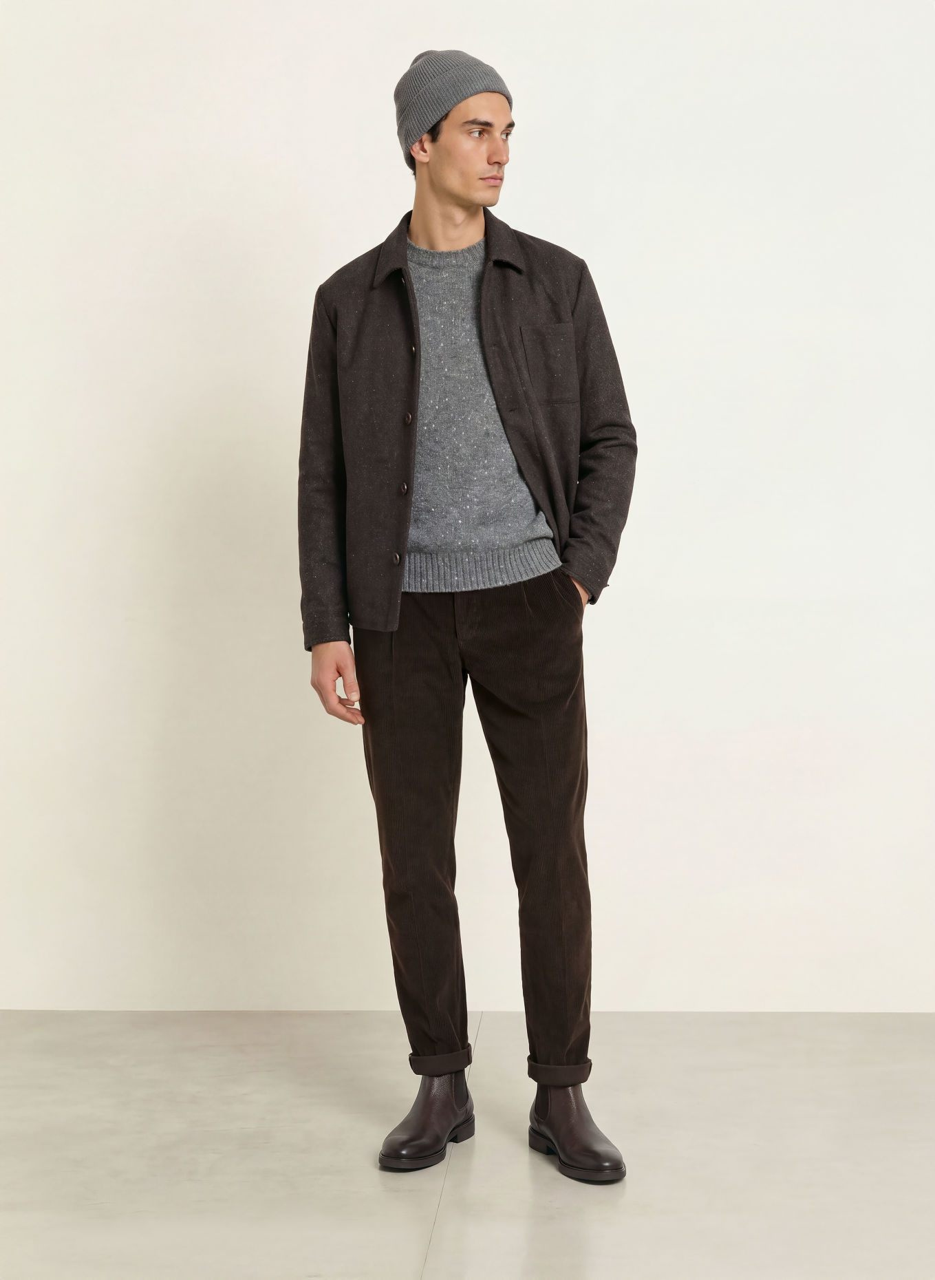PT TORINO Cordchino Extra Slim Fit: MARRON FONCÉ