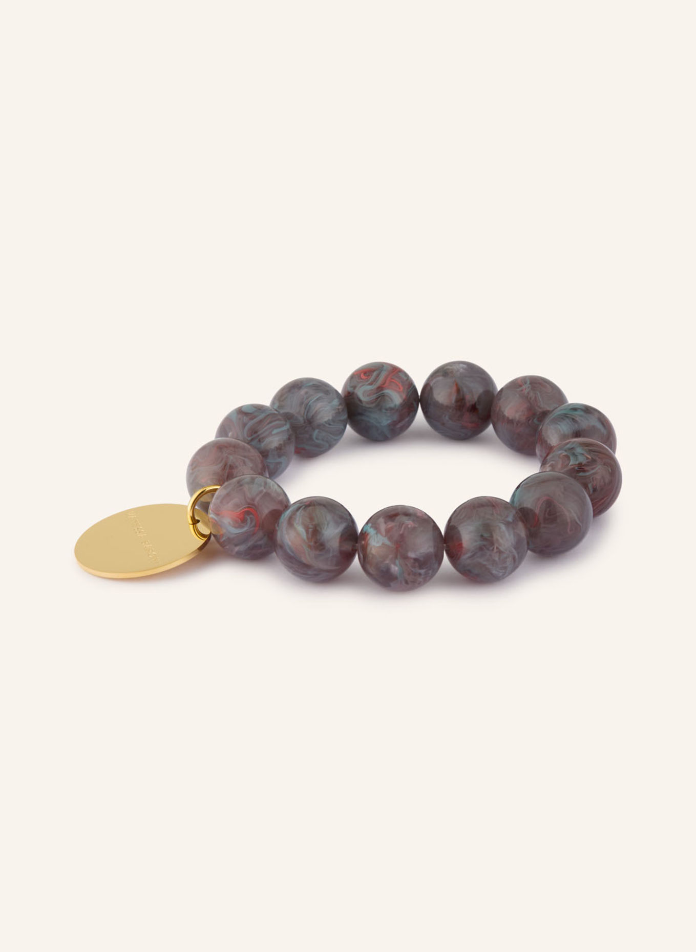 VANESSA BARONI BEADS FLEX Bracelet: DARK GRAY / GOLD