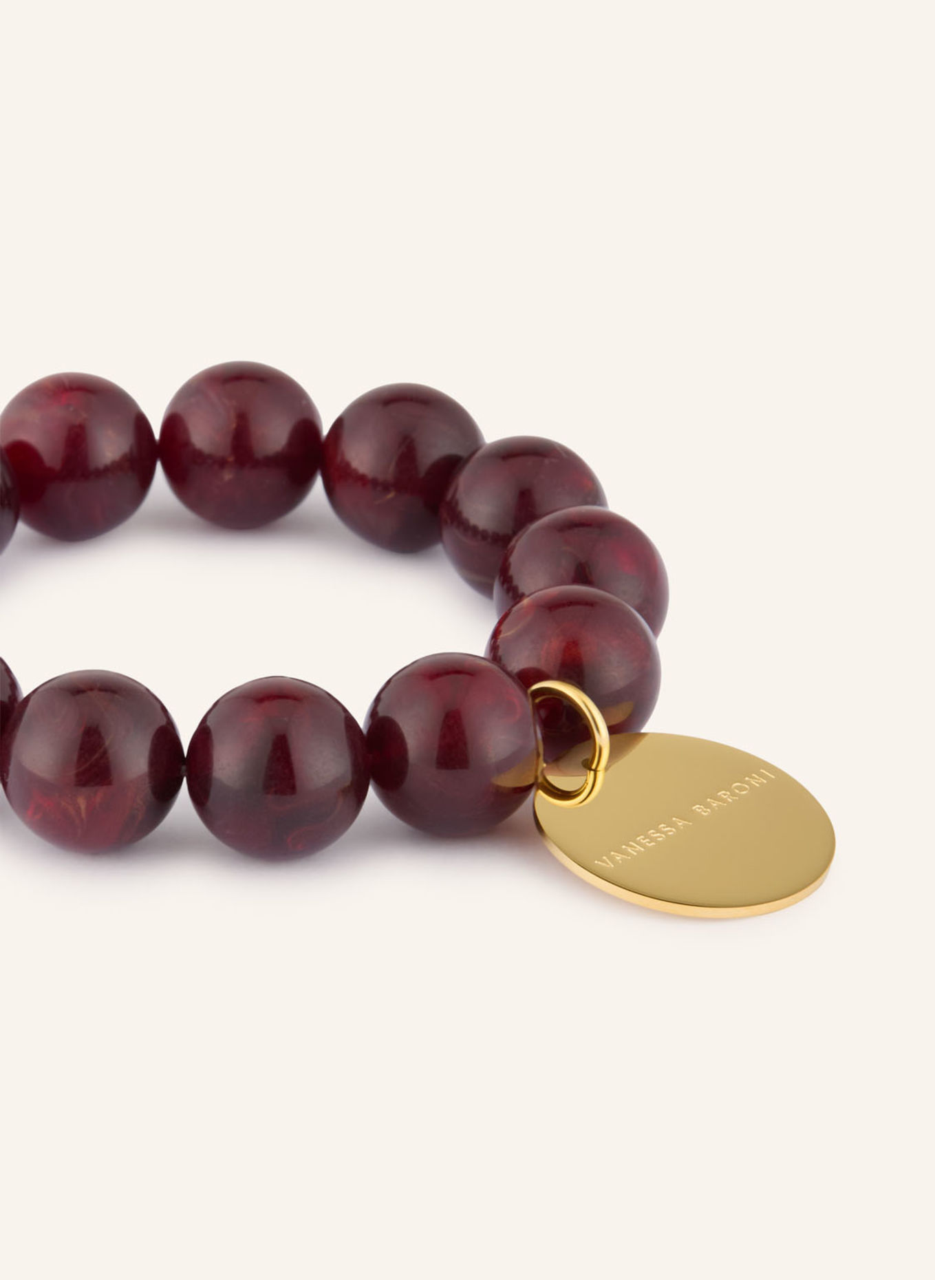 VANESSA BARONI BEADS FLEX Bracelet: GOLD / DARK RED