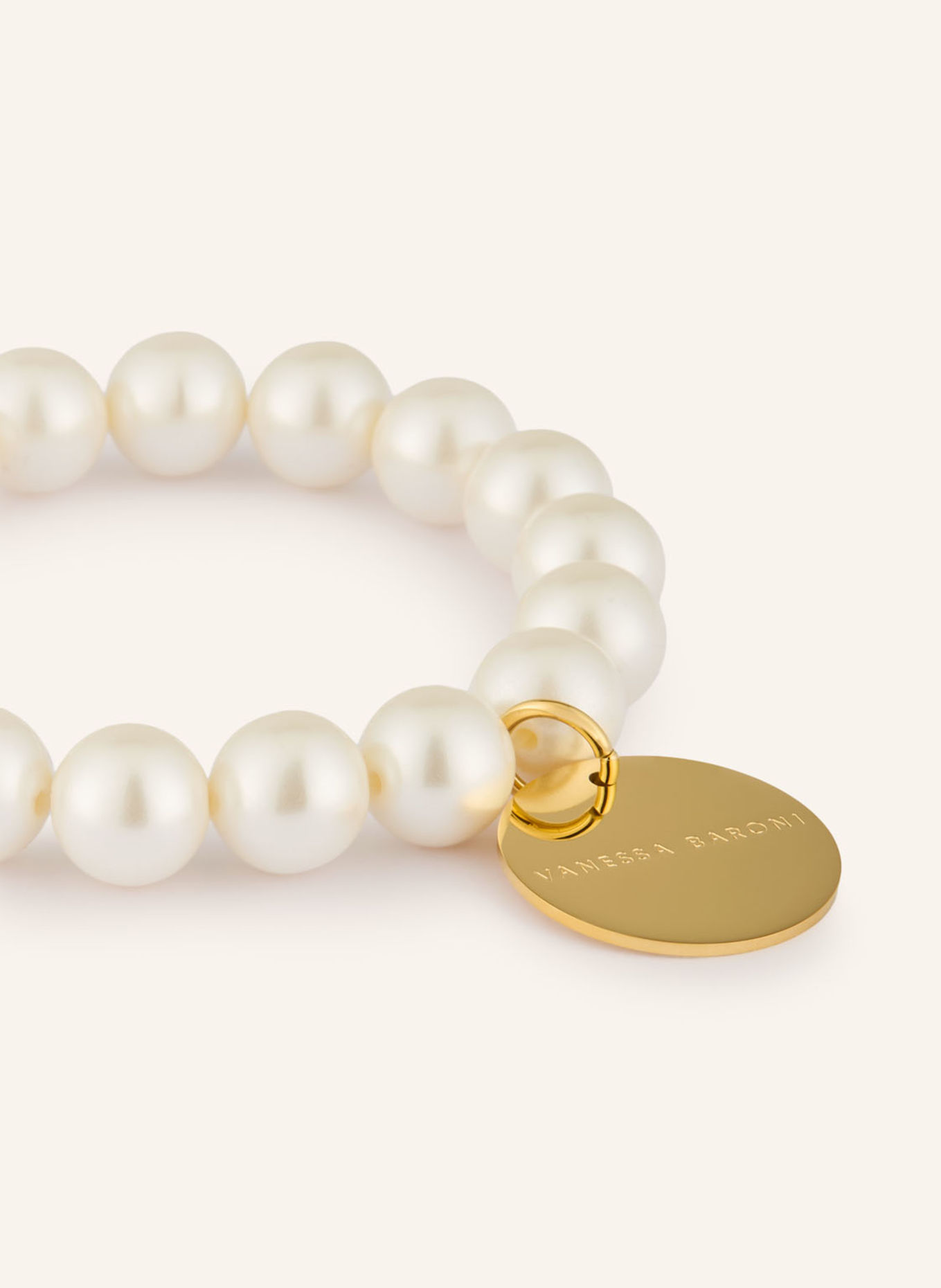 VANESSA BARONI MINI BEADS FLEX Bracelet: GOLD / WHITE