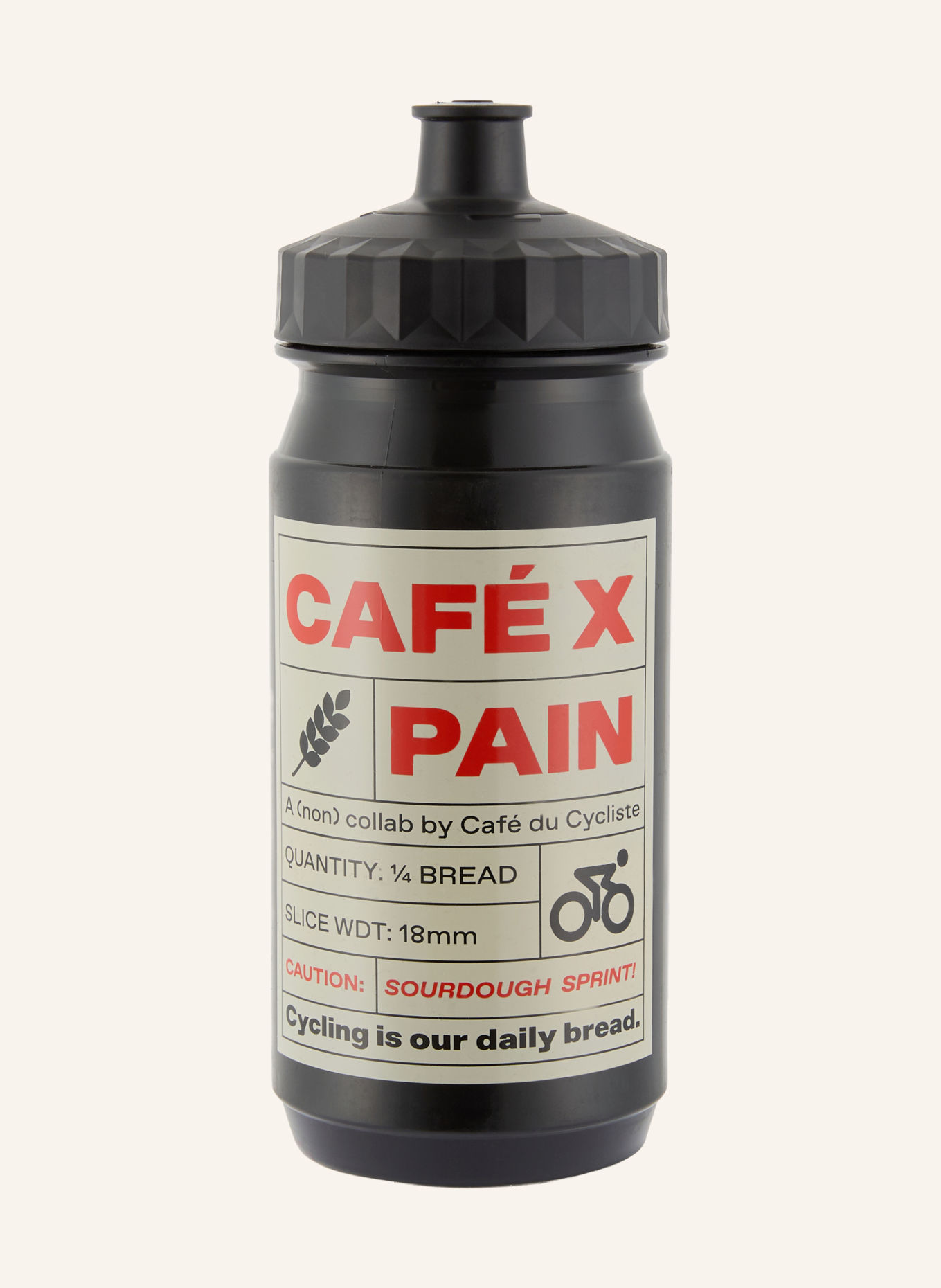 CAFÉ DU CYCLISTE Butelka PAIN: CZARNY / KREMOWY / CZERWONY