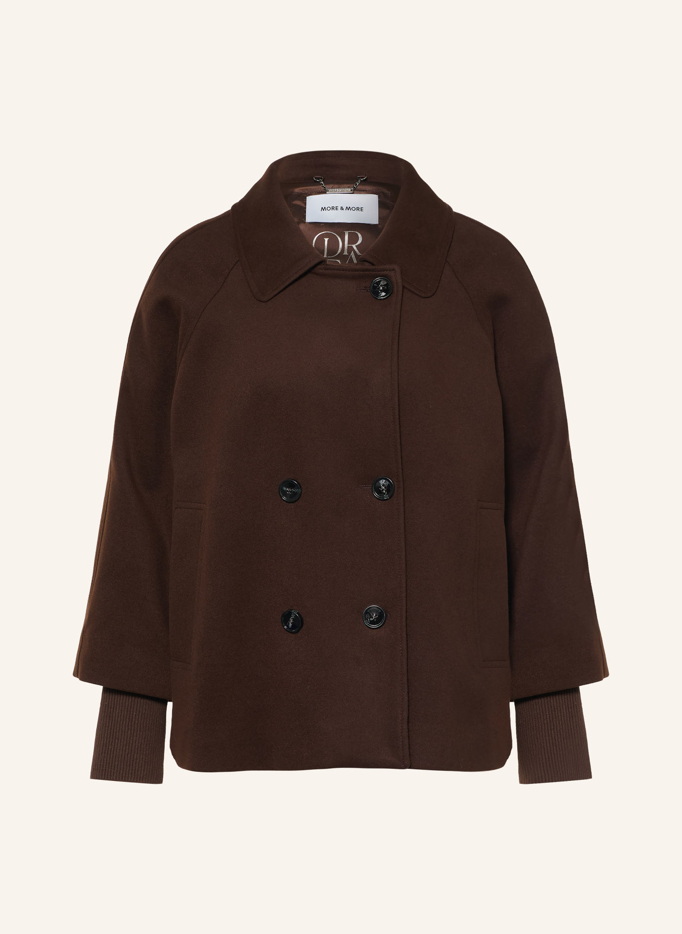 MORE & MORE Pea coat: DARK BROWN