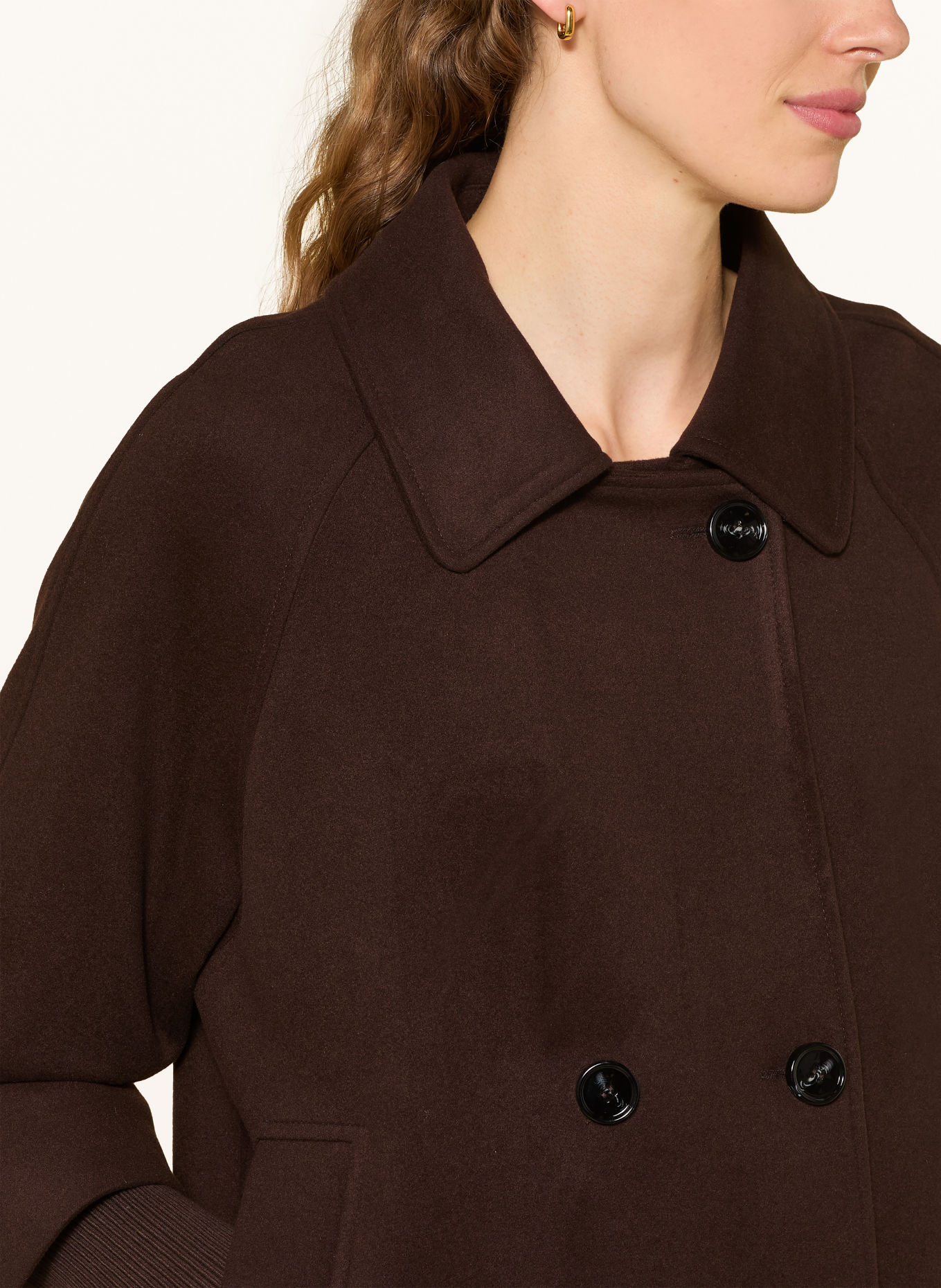 MORE & MORE Pea coat: DARK BROWN
