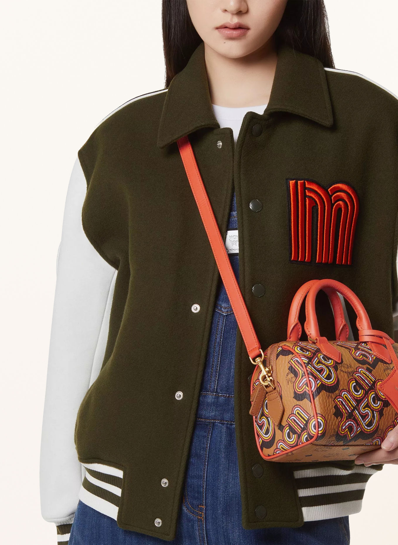 MCM ELLA SMALL Handbag: COGNAC / GOLD / ORANGE