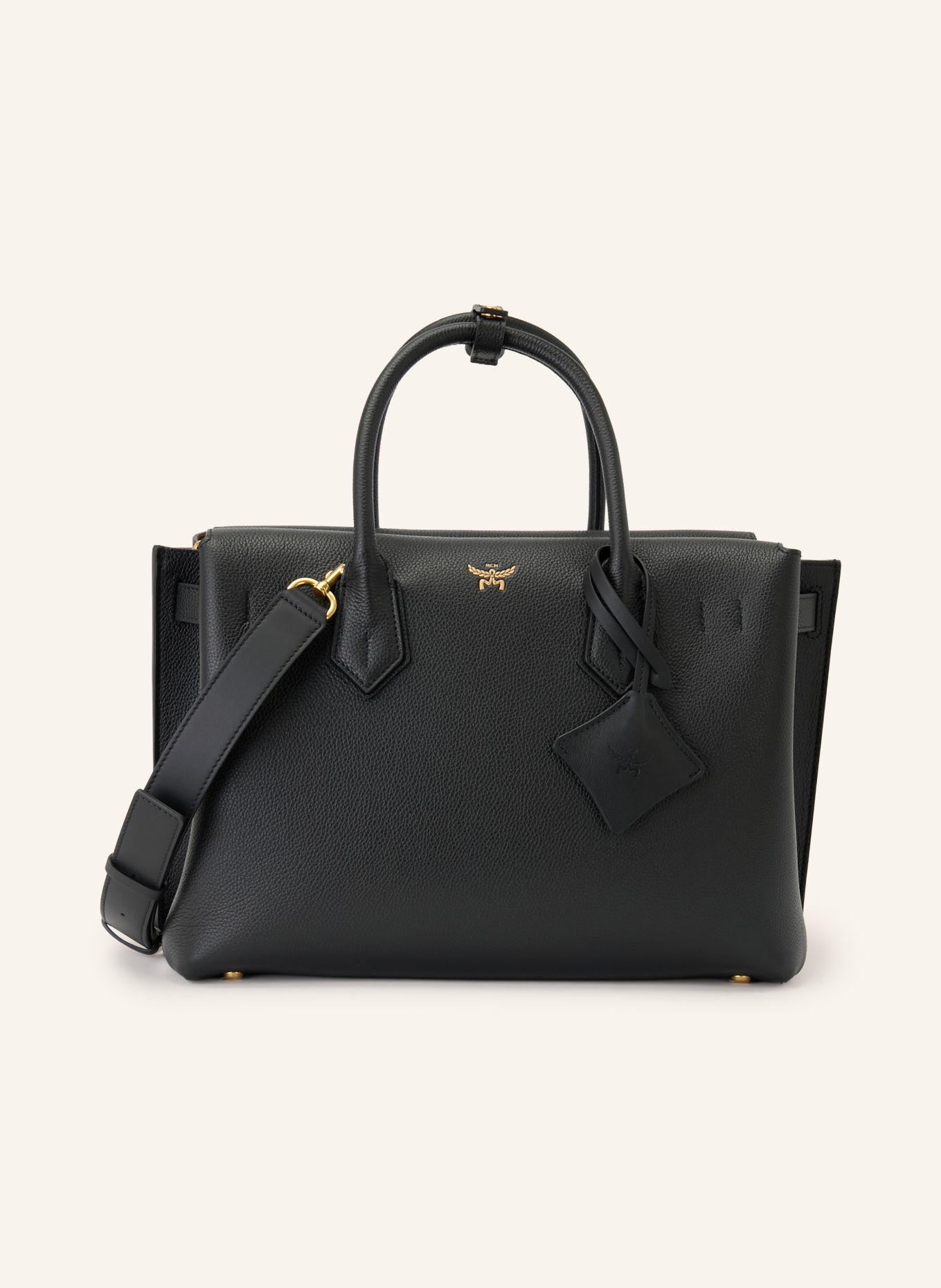MCM MILLA MEDIUM Crossbody Bag: BLACK / GOLD