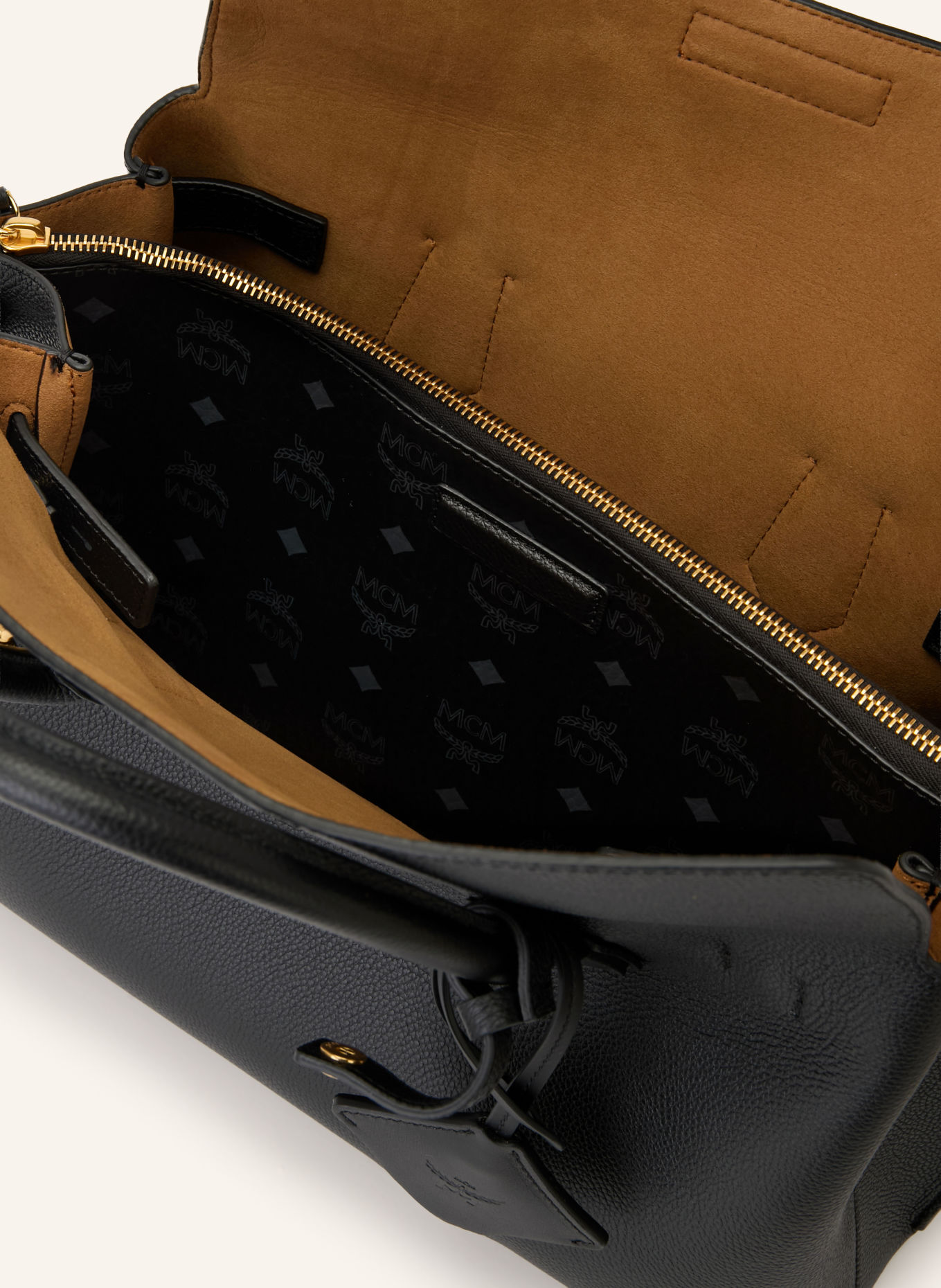MCM MILLA MEDIUM Crossbody Bag: BLACK / GOLD