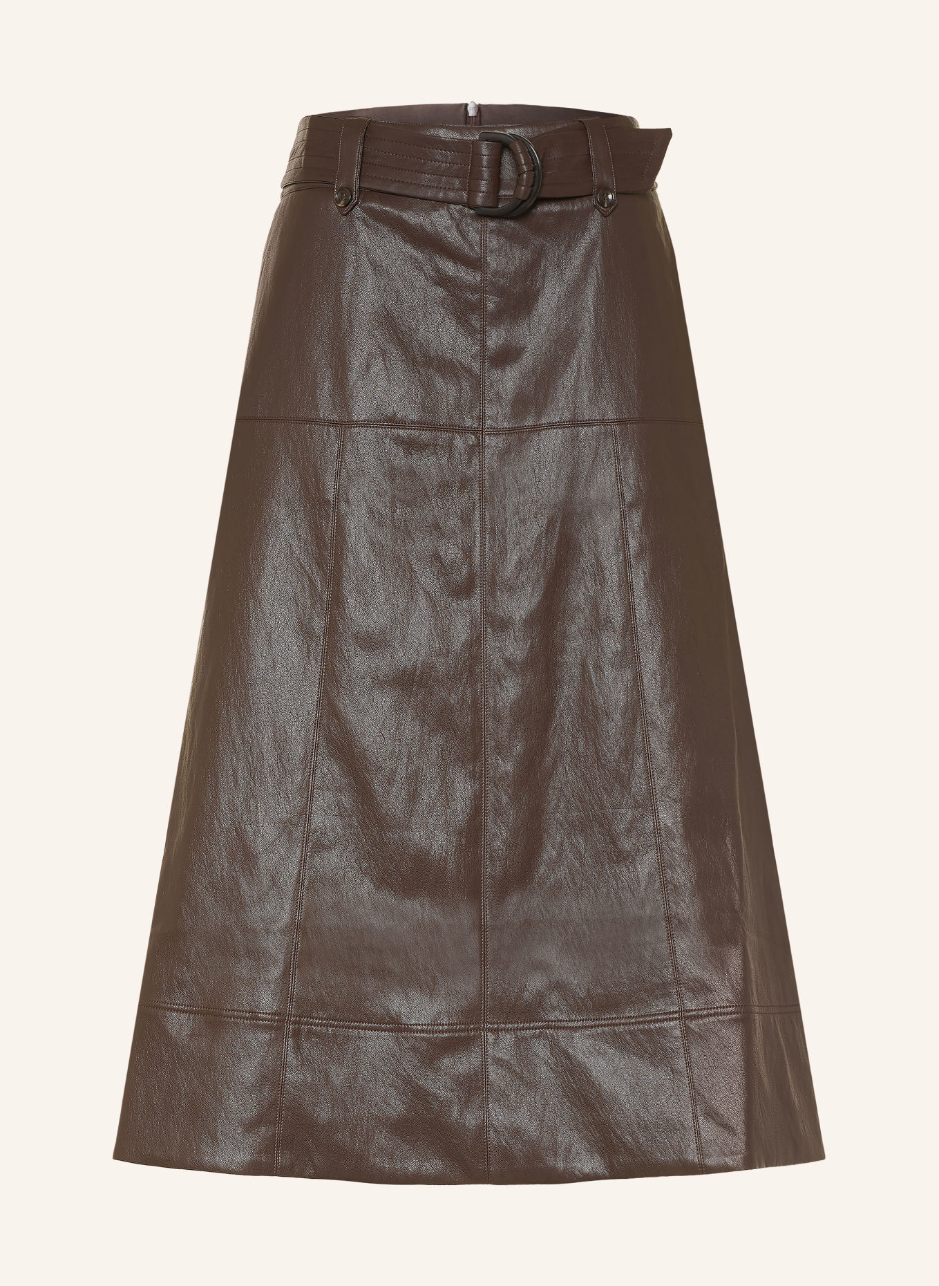 CATNOIR Jupe aspect cuir: MARRON FONCÉ