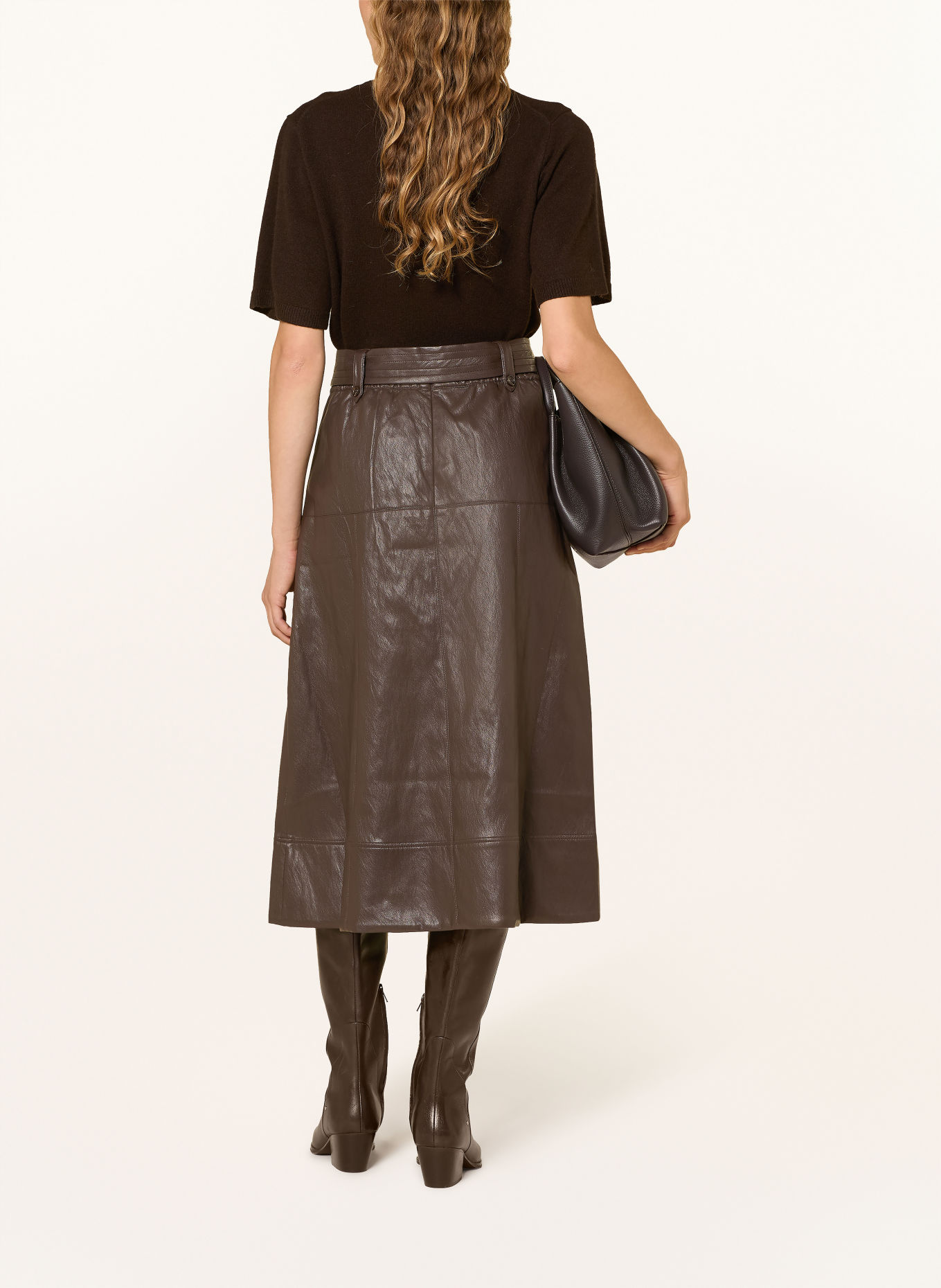 CATNOIR Jupe aspect cuir: MARRON FONCÉ