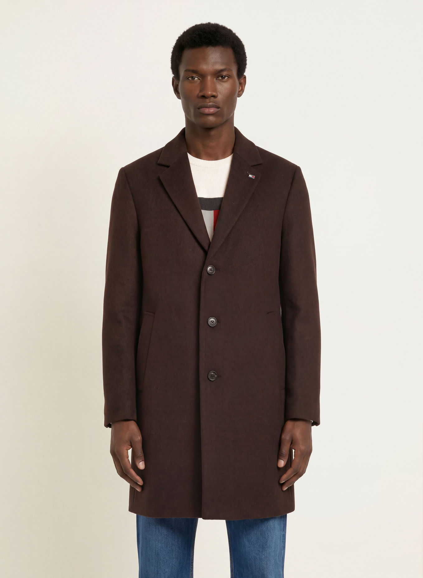 TOMMY HILFIGER Wollmantel: DUNKELBRAUN