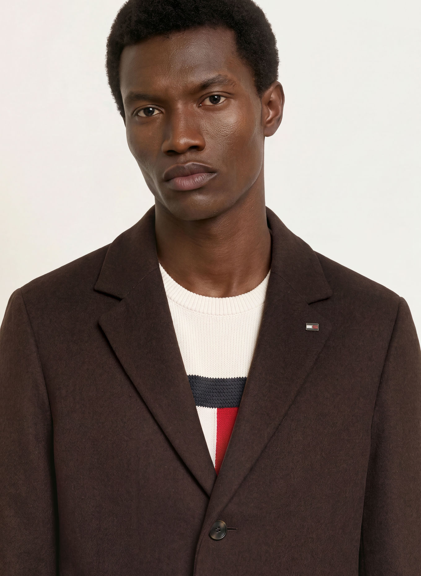 TOMMY HILFIGER Wollmantel: DUNKELBRAUN