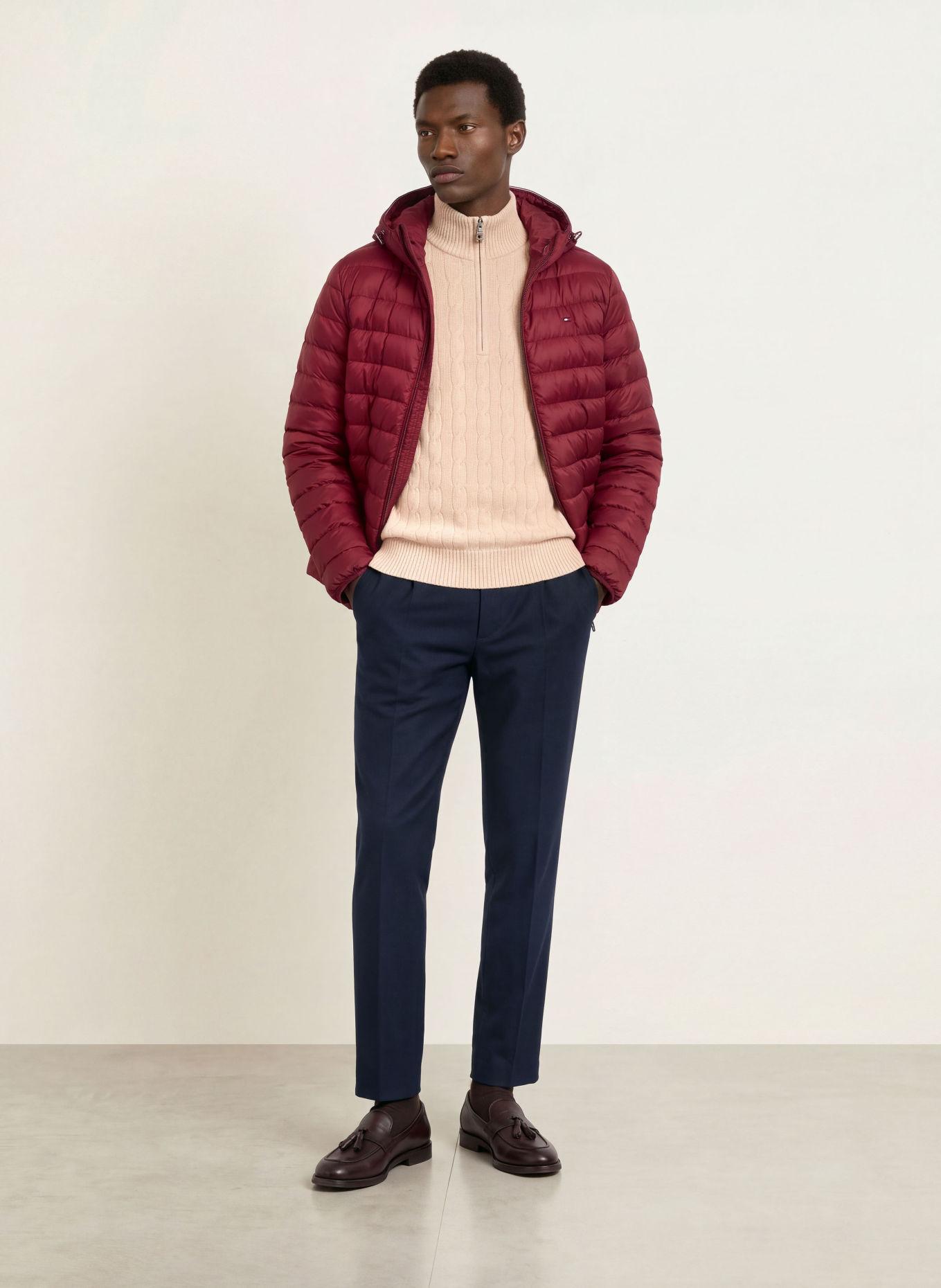 TOMMY HILFIGER Sweter typu troyer: KREMOWY