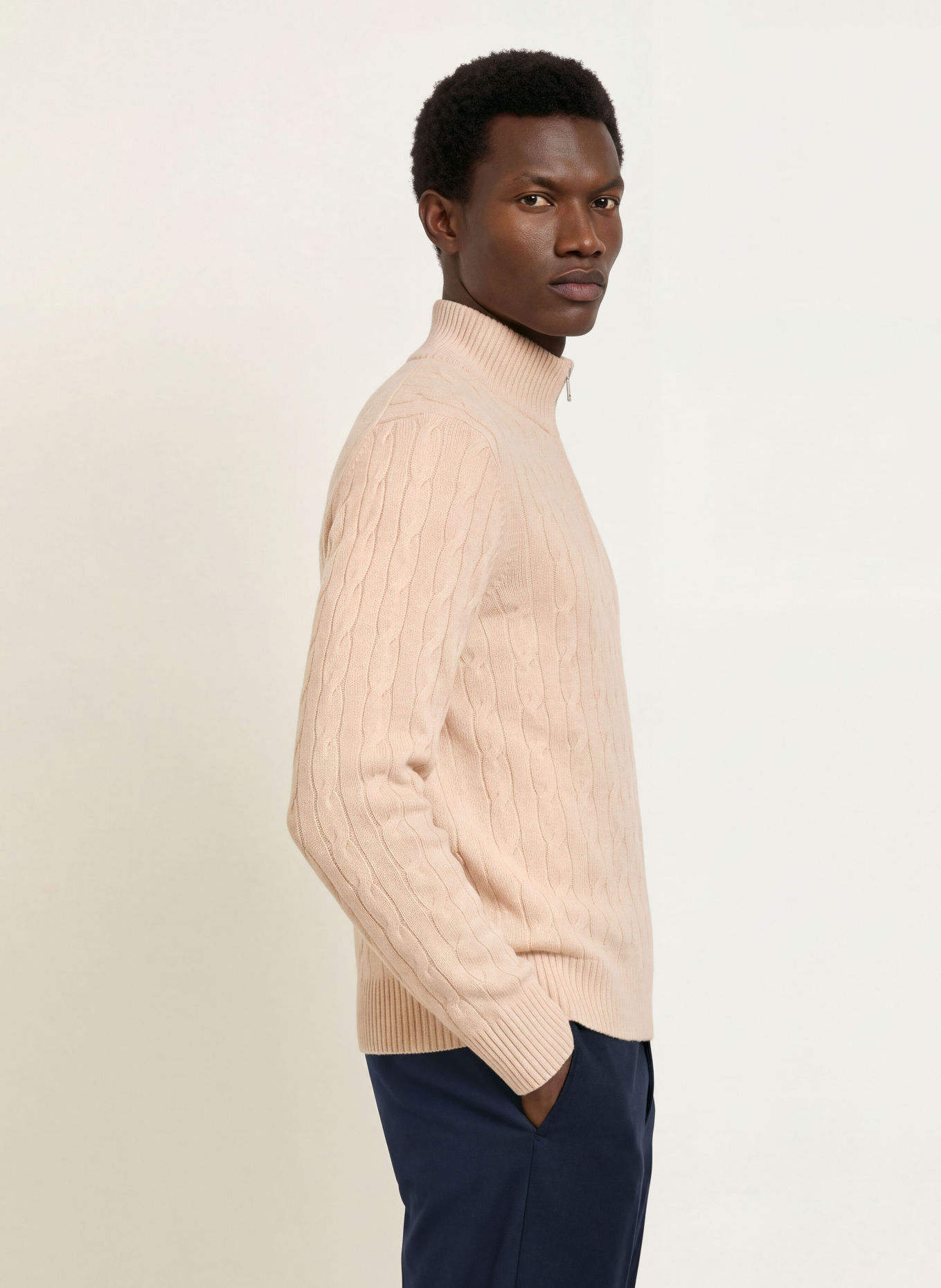 TOMMY HILFIGER Sweter typu troyer: KREMOWY