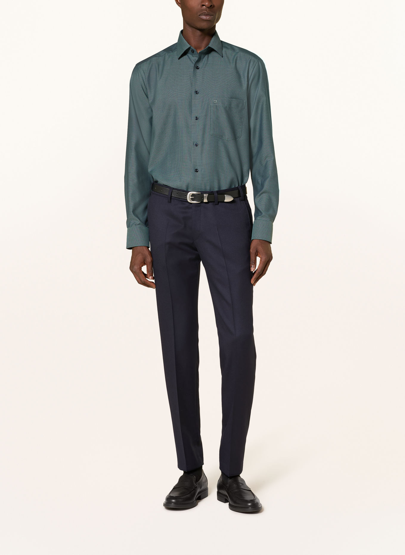 OLYMP Chemise Luxor coupe confortable: BLEU PÉTROLE