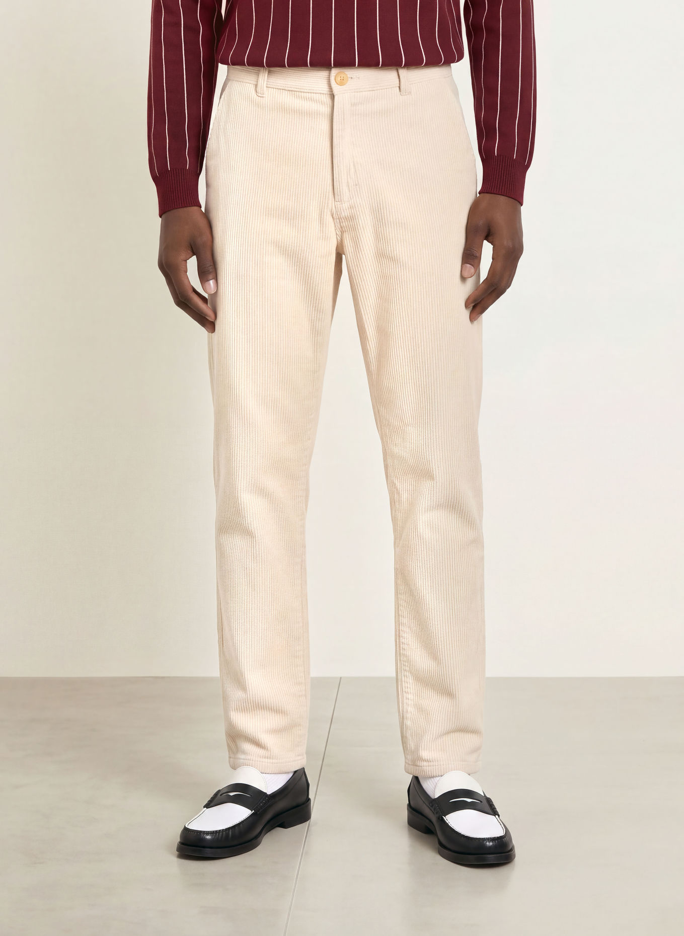 LES DEUX Cordhose Loose Fit: ECRU