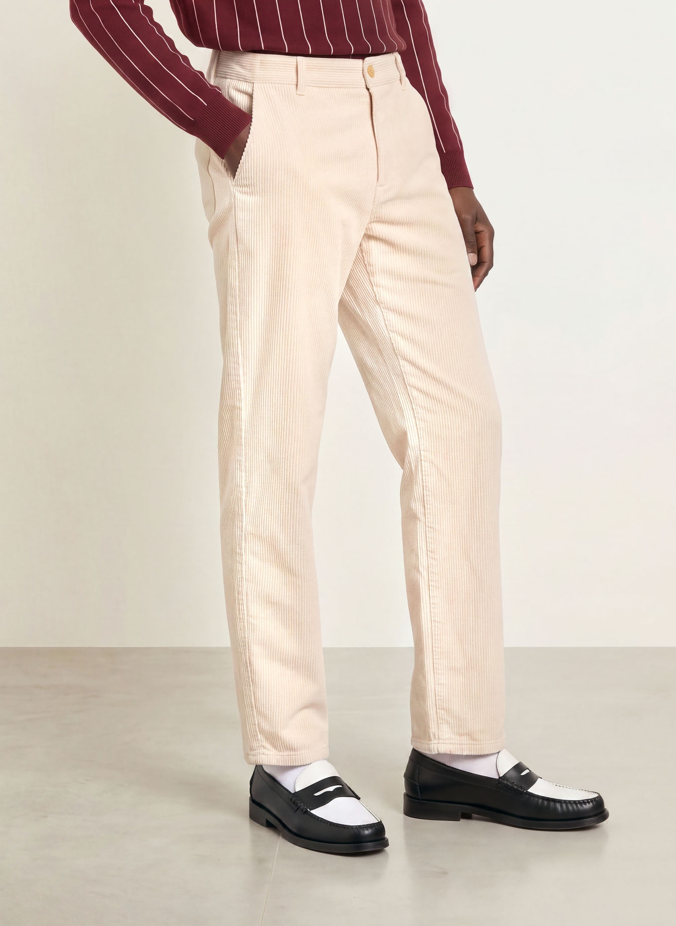 LES DEUX Cordhose Loose Fit: ECRU