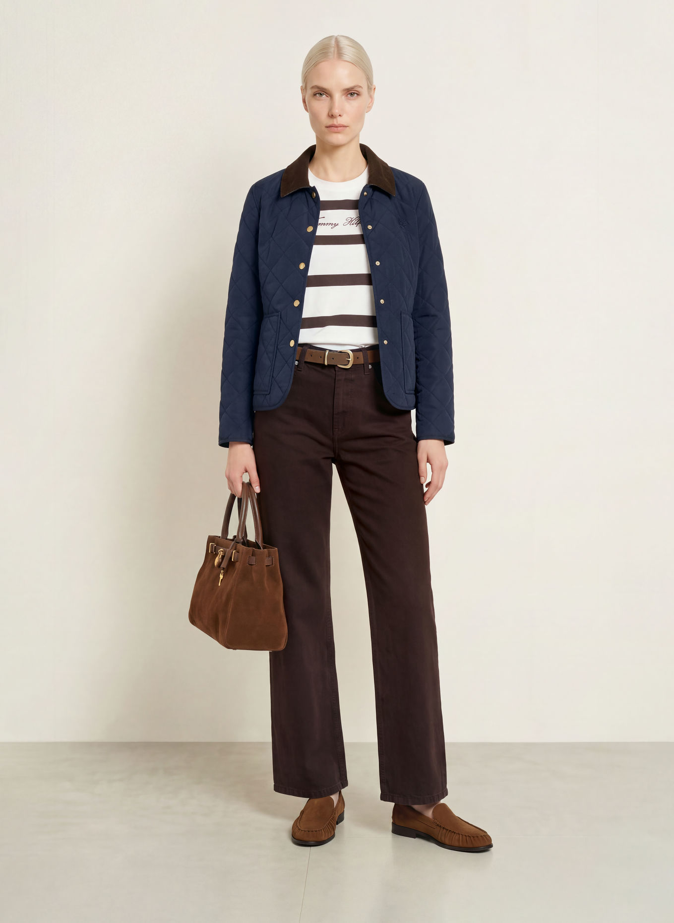 TOMMY HILFIGER Hose NOLA: DUNKELBRAUN