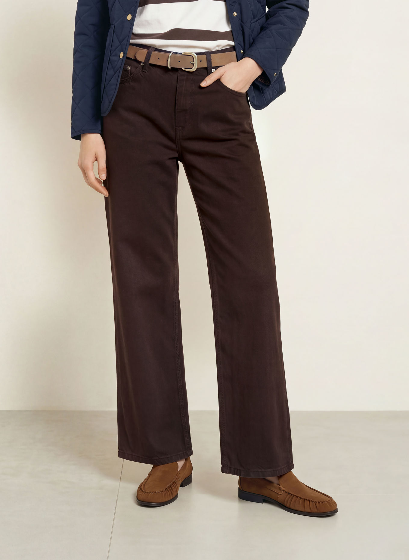 TOMMY HILFIGER Hose NOLA: DUNKELBRAUN