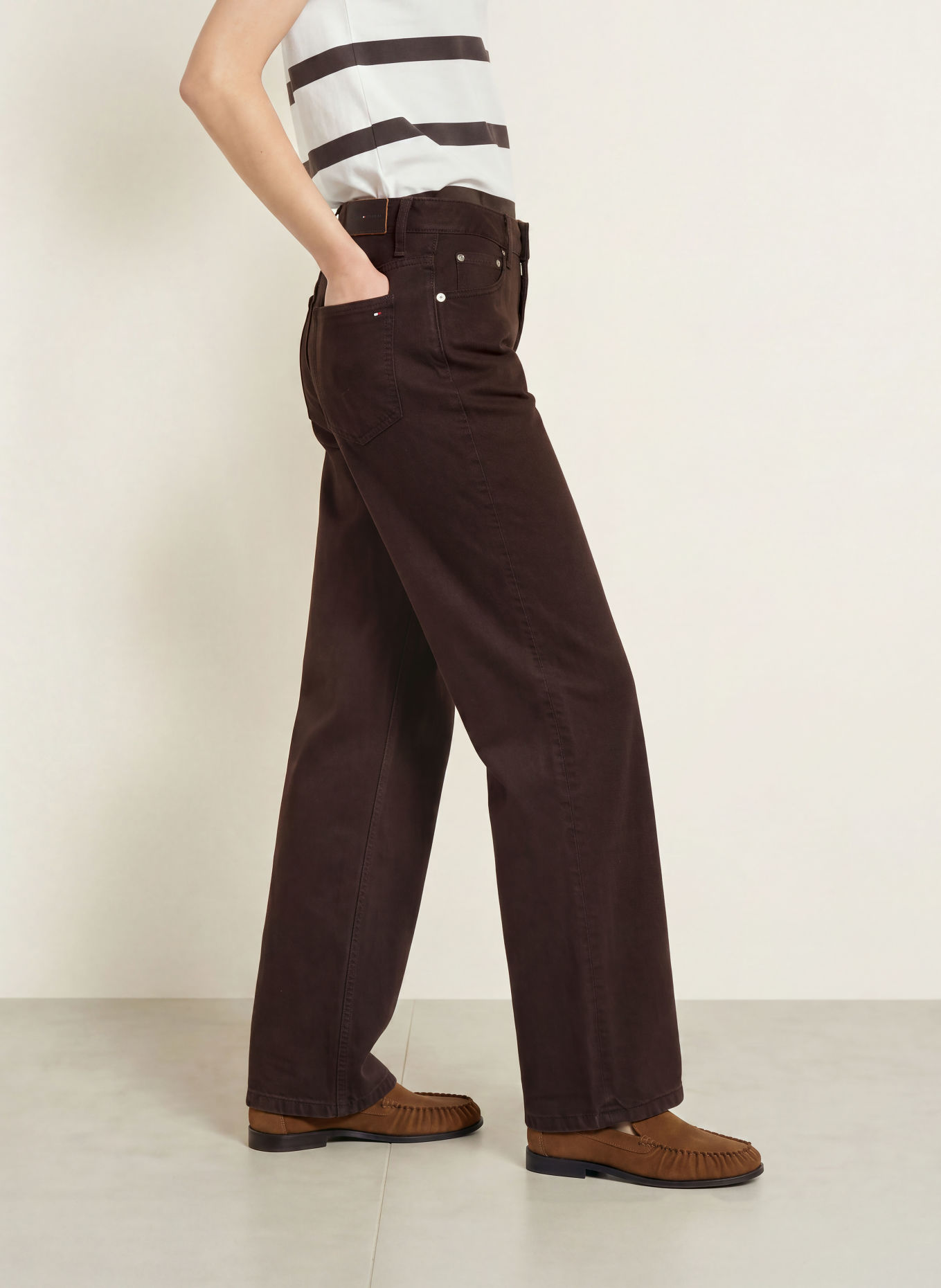 TOMMY HILFIGER Hose NOLA: DUNKELBRAUN