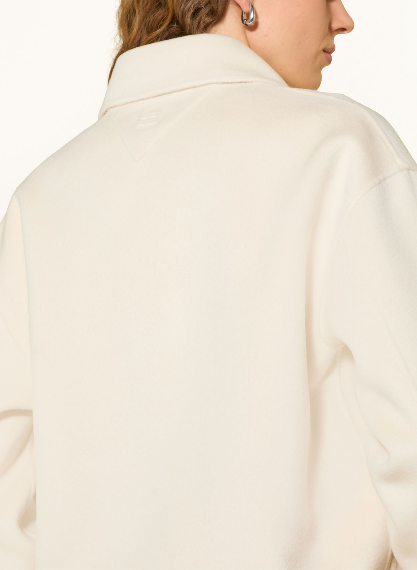 TOMMY HILFIGER Boxy jacket with a detachable faux fur collar: CREAM